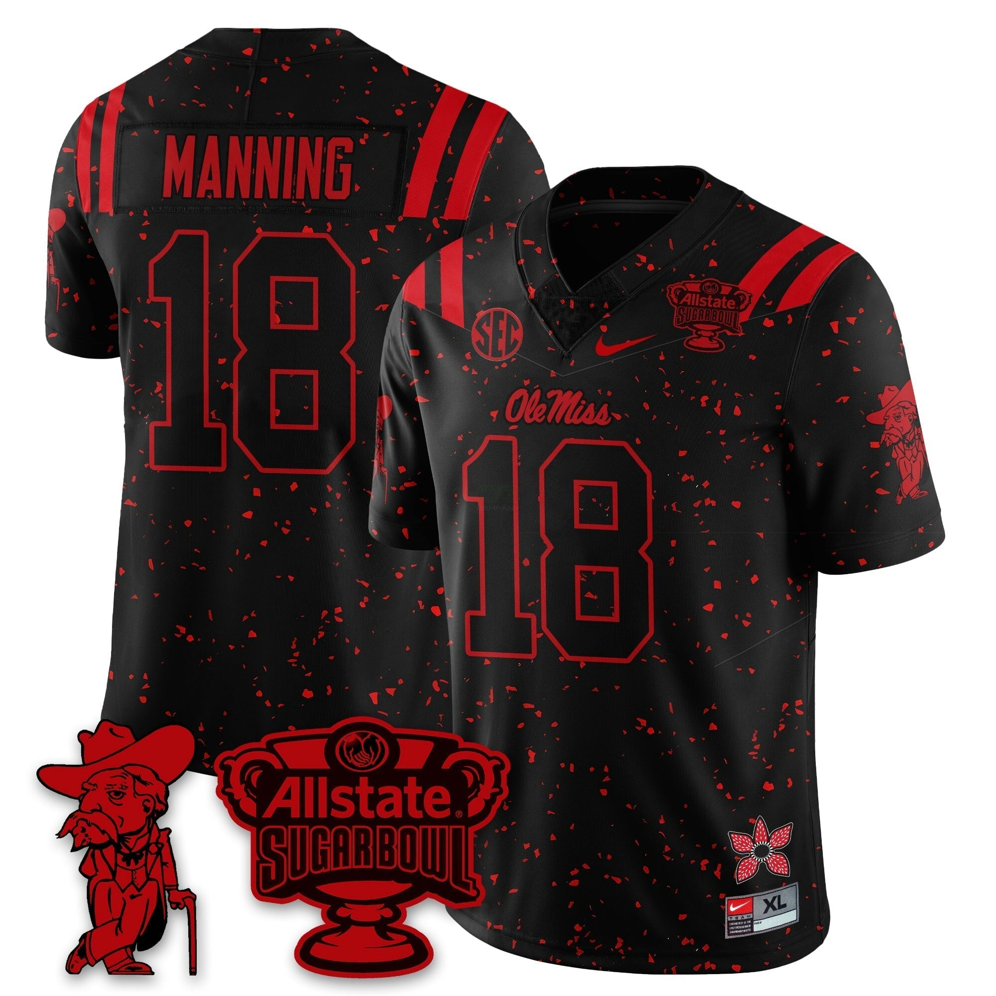 Camisa NCAA 2025 Sugar Bowl 'Stranger Things Edition' Vapor Limited Jersey