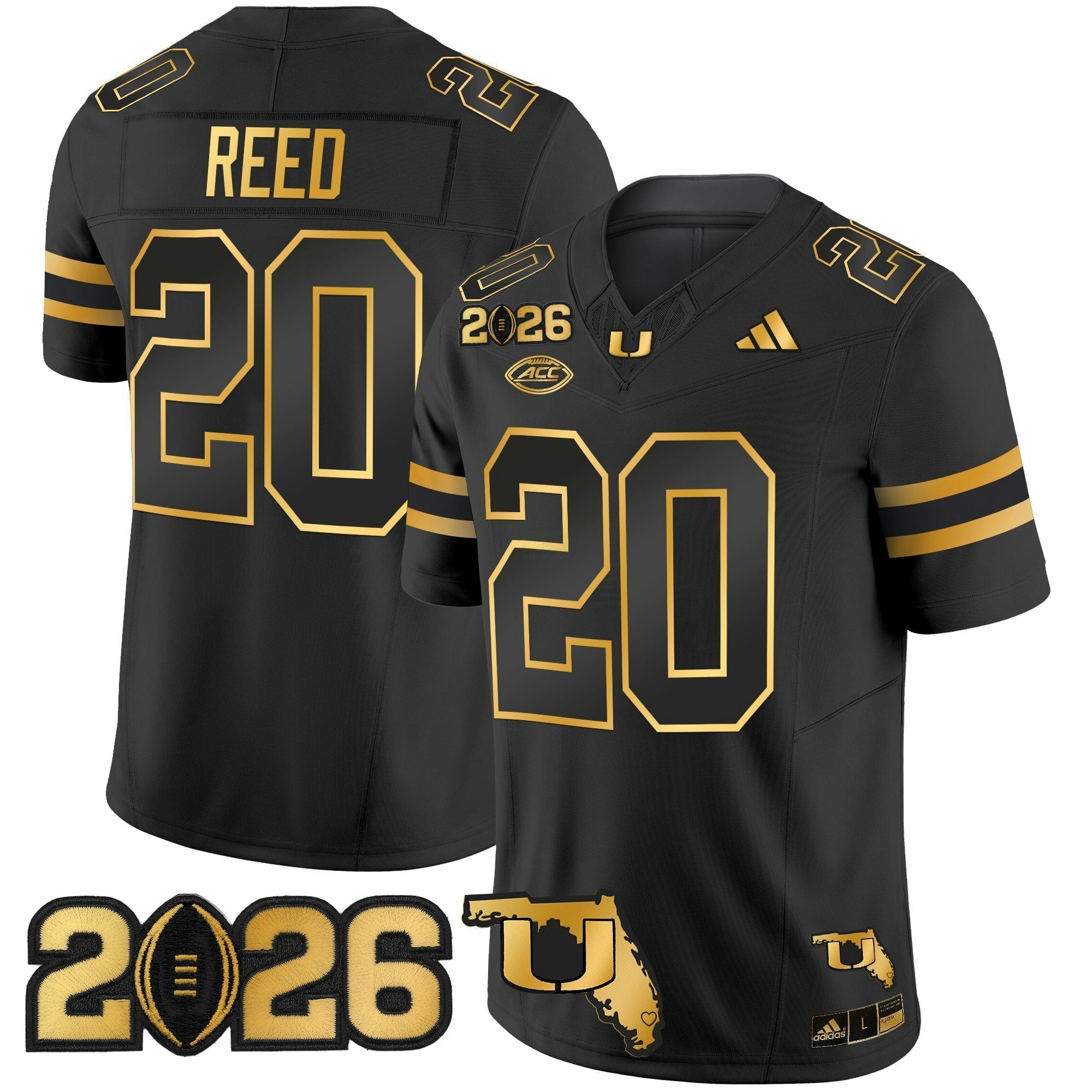Camisa NCAA 2026 College Football Playoff Final & Florida Patch Dourada Vapor Limited Jersey