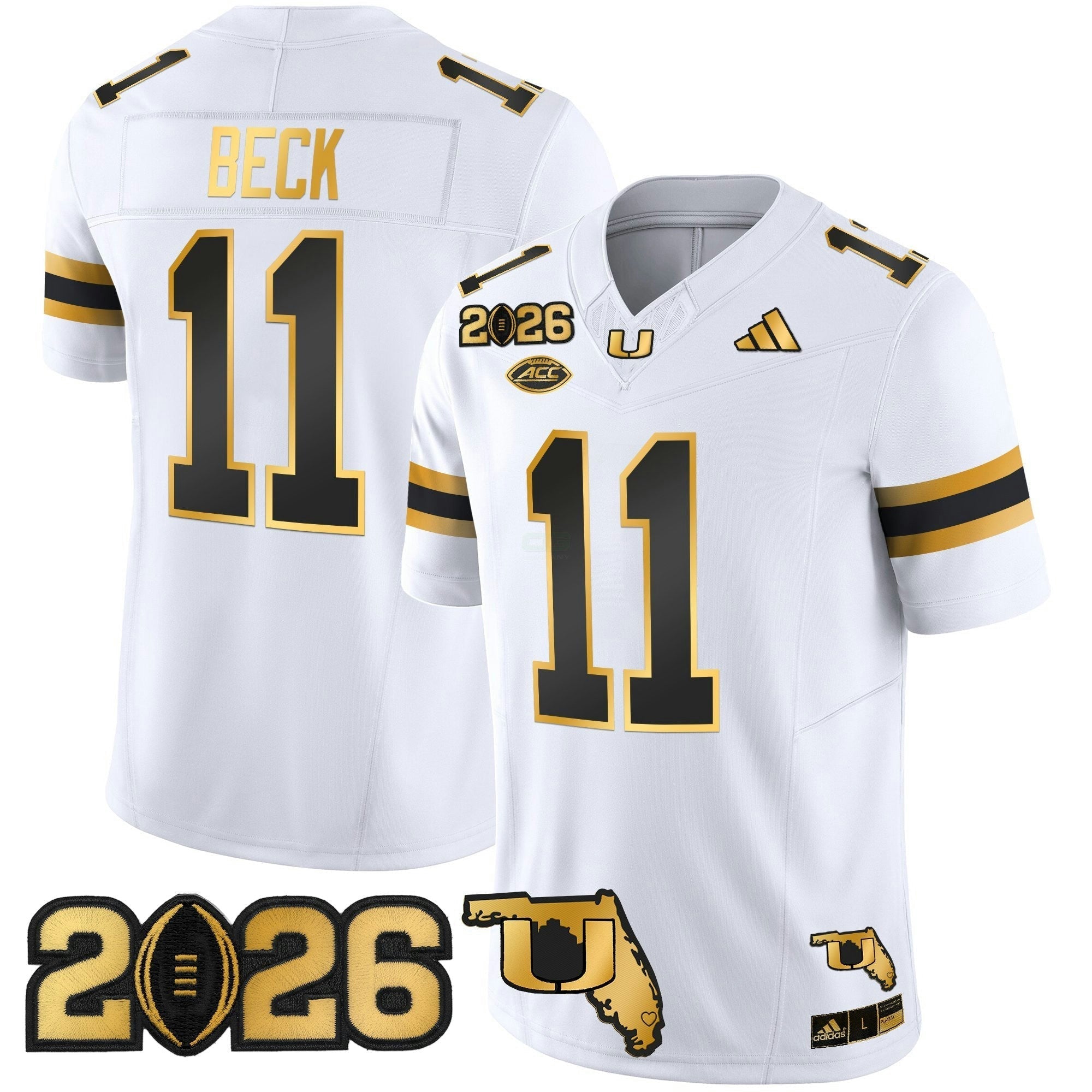 Camisa NCAA 2026 College Football Playoff Final & Florida Patch Dourada Vapor Limited Jersey