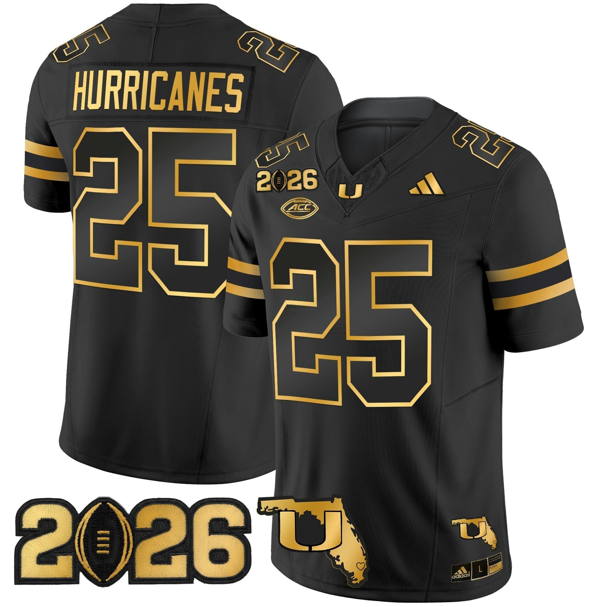 Camisa NCAA 2026 College Football Playoff Final & Florida Patch Dourada Vapor Limited Jersey
