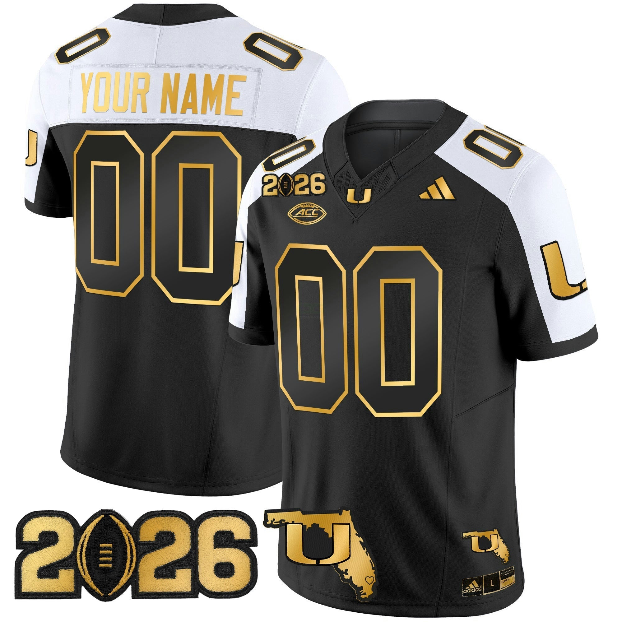 Camisa NCAA 2026 College Football Playoff Final & Florida Patch Dourada Vapor Limited Jersey