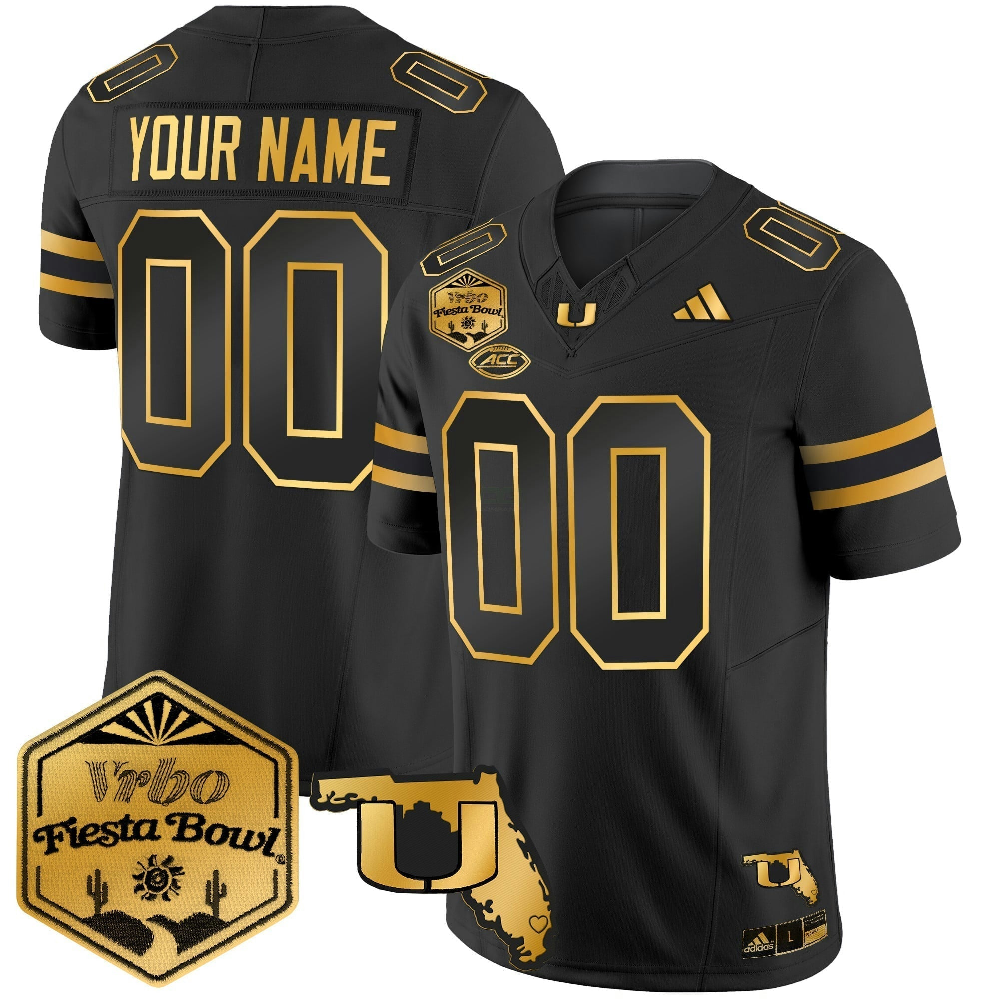 Camisa NCAA 2026 The Fiesta Bowl & Florida Patch Dourada Vapor Limited Jersey