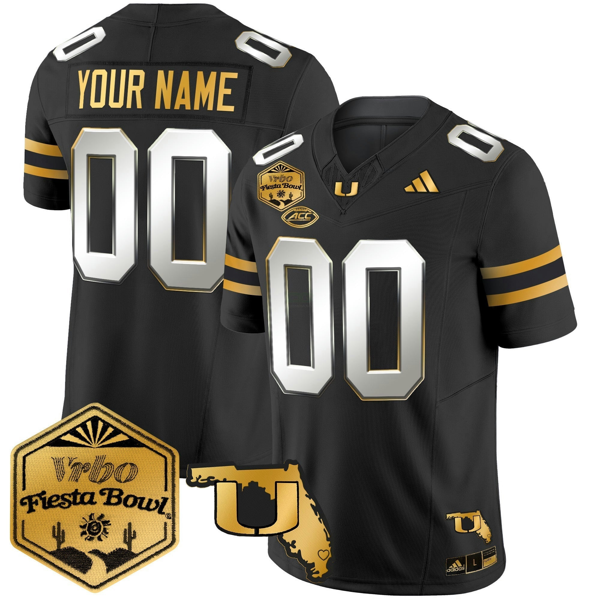Camisa NCAA 2026 The Fiesta Bowl & Florida Patch Dourada Vapor Limited Jersey