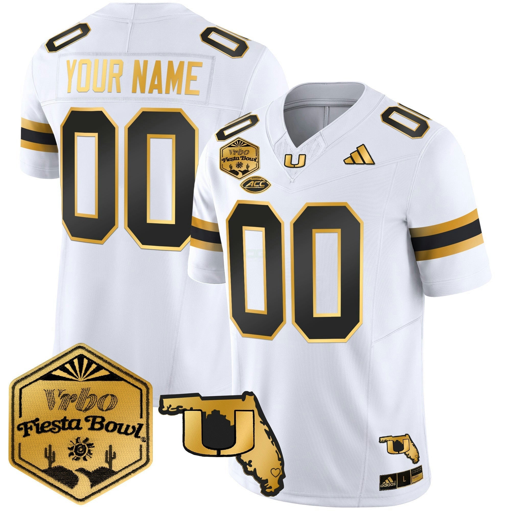 Camisa NCAA 2026 The Fiesta Bowl & Florida Patch Dourada Vapor Limited Jersey