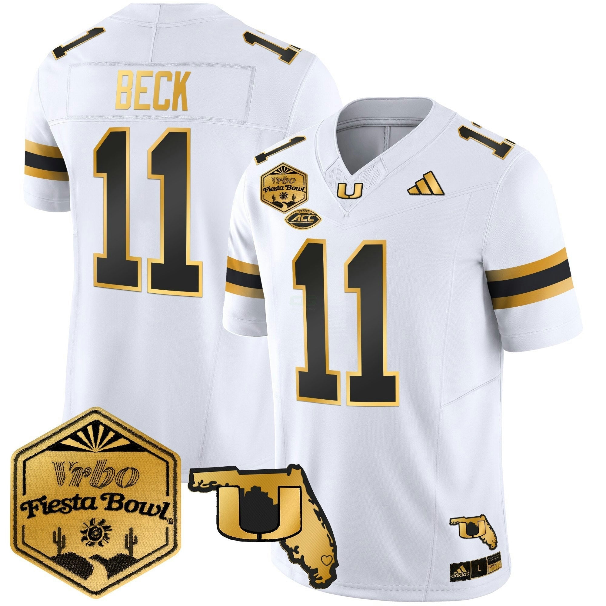 Camisa NCAA 2026 The Fiesta Bowl & Florida Patch Dourada Vapor Limited Jersey