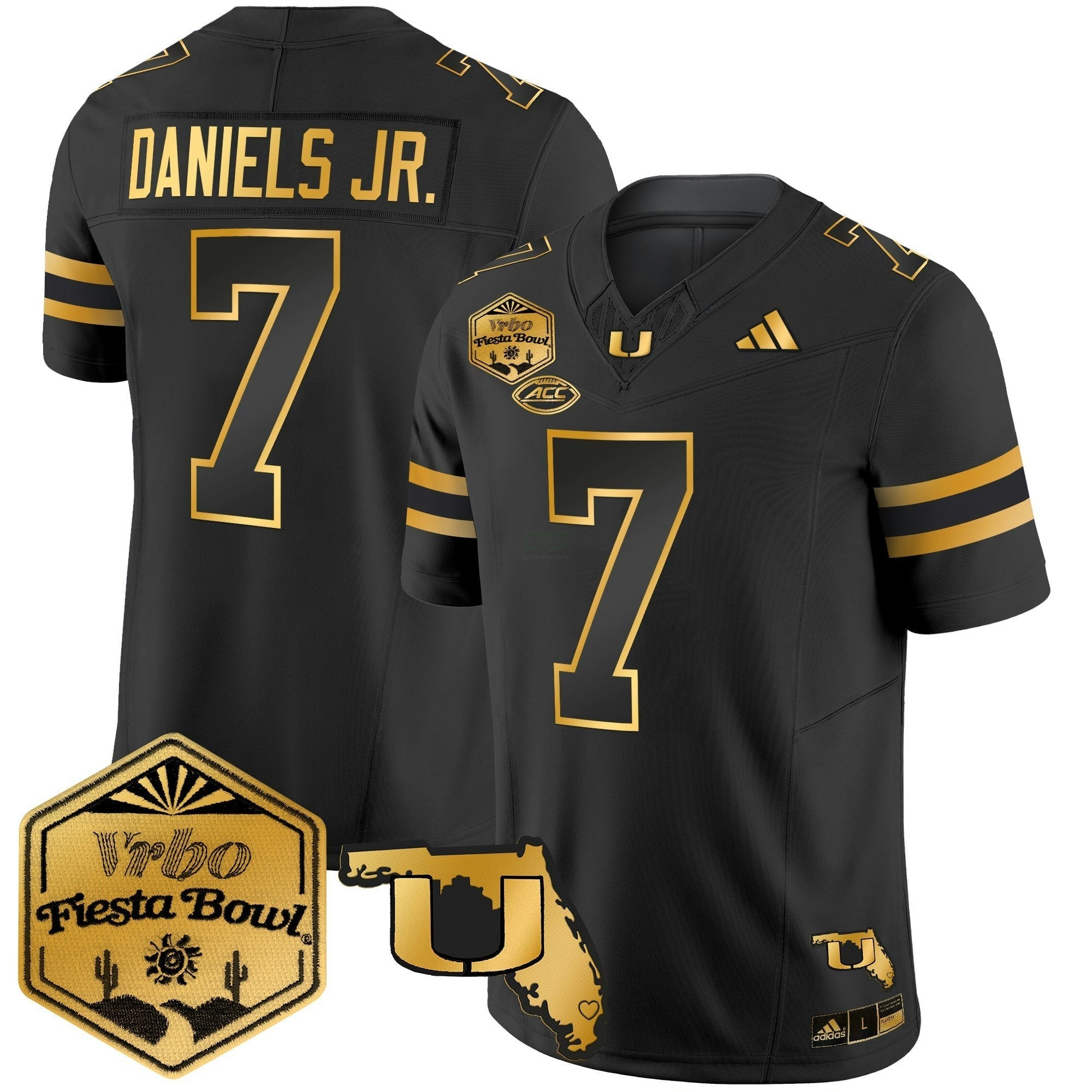 Camisa NCAA 2026 The Fiesta Bowl & Florida Patch Dourada Vapor Limited Jersey