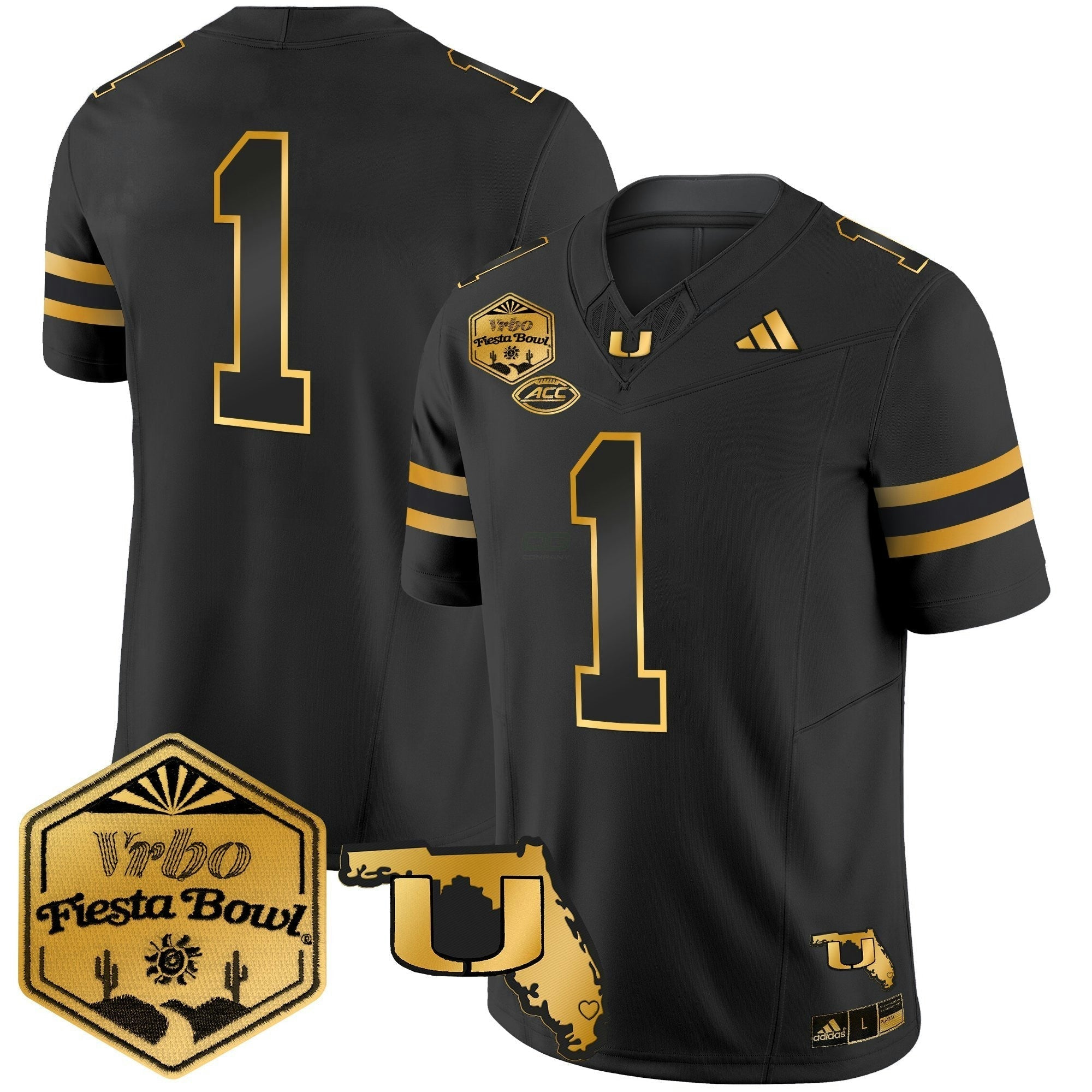 Camisa NCAA 2026 The Fiesta Bowl & Florida Patch Dourada Vapor Limited Jersey