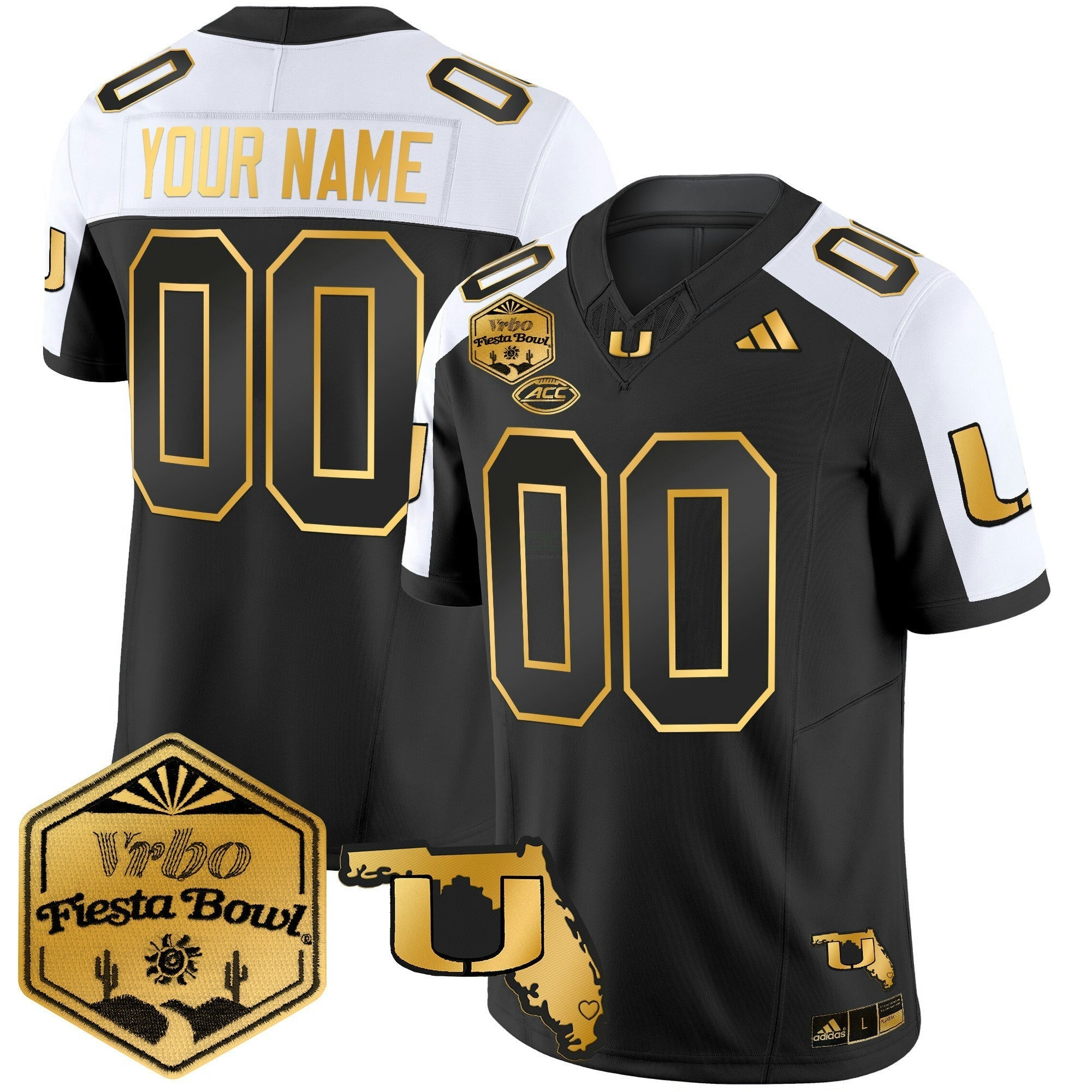 Camisa NCAA 2026 The Fiesta Bowl & Florida Patch Dourada Vapor Limited Jersey