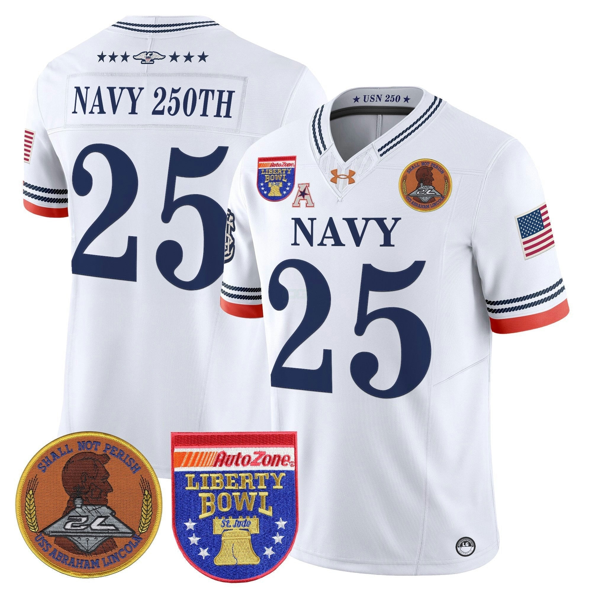 Camisa NCAA 250th Anniversary Vapor Limited Jersey - 2026 Liberty Bowl Patch - Stitched