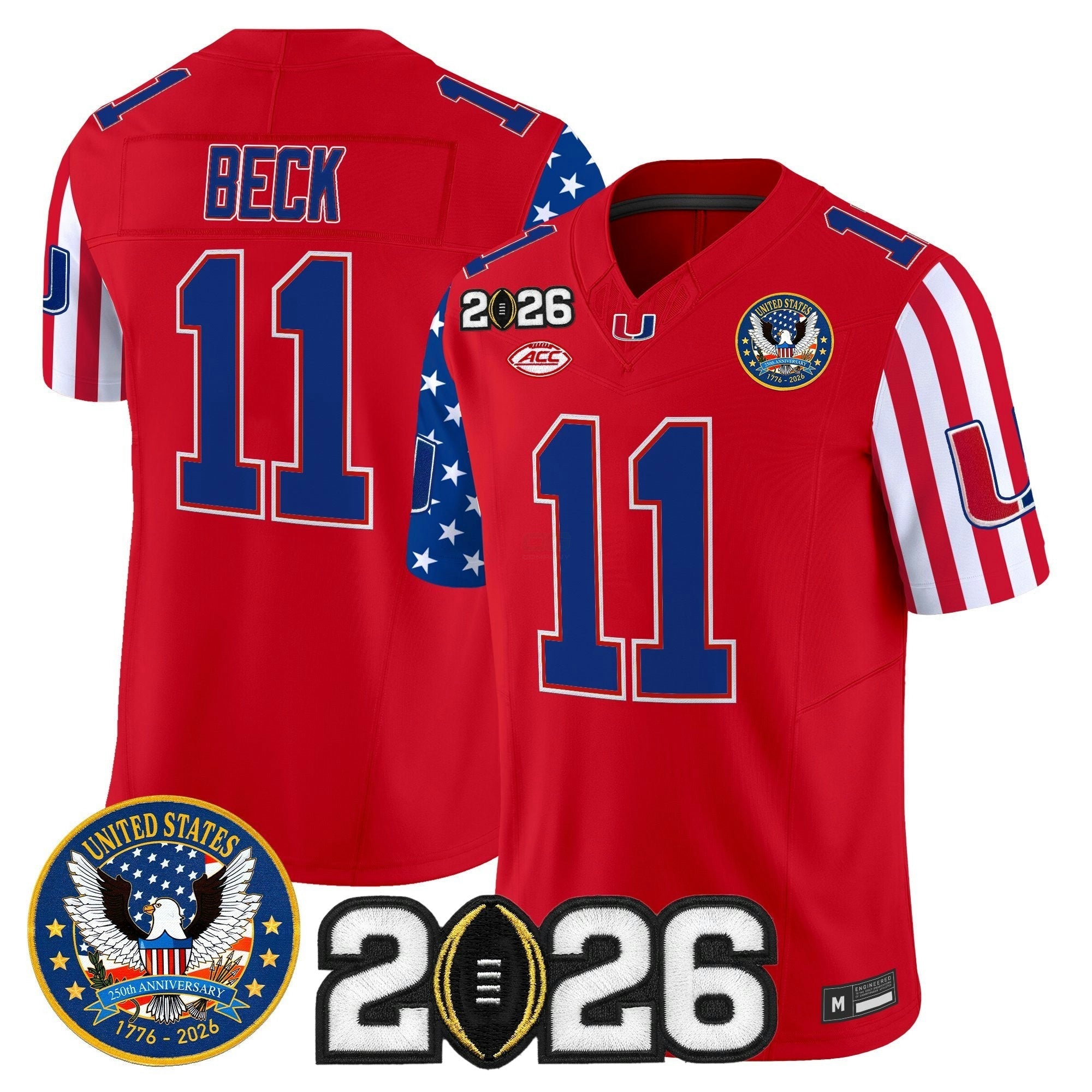 Camisa NCAA "America250 Edition" Vapor Limited Jersey - 2026 College Football Playoff Final Patch
