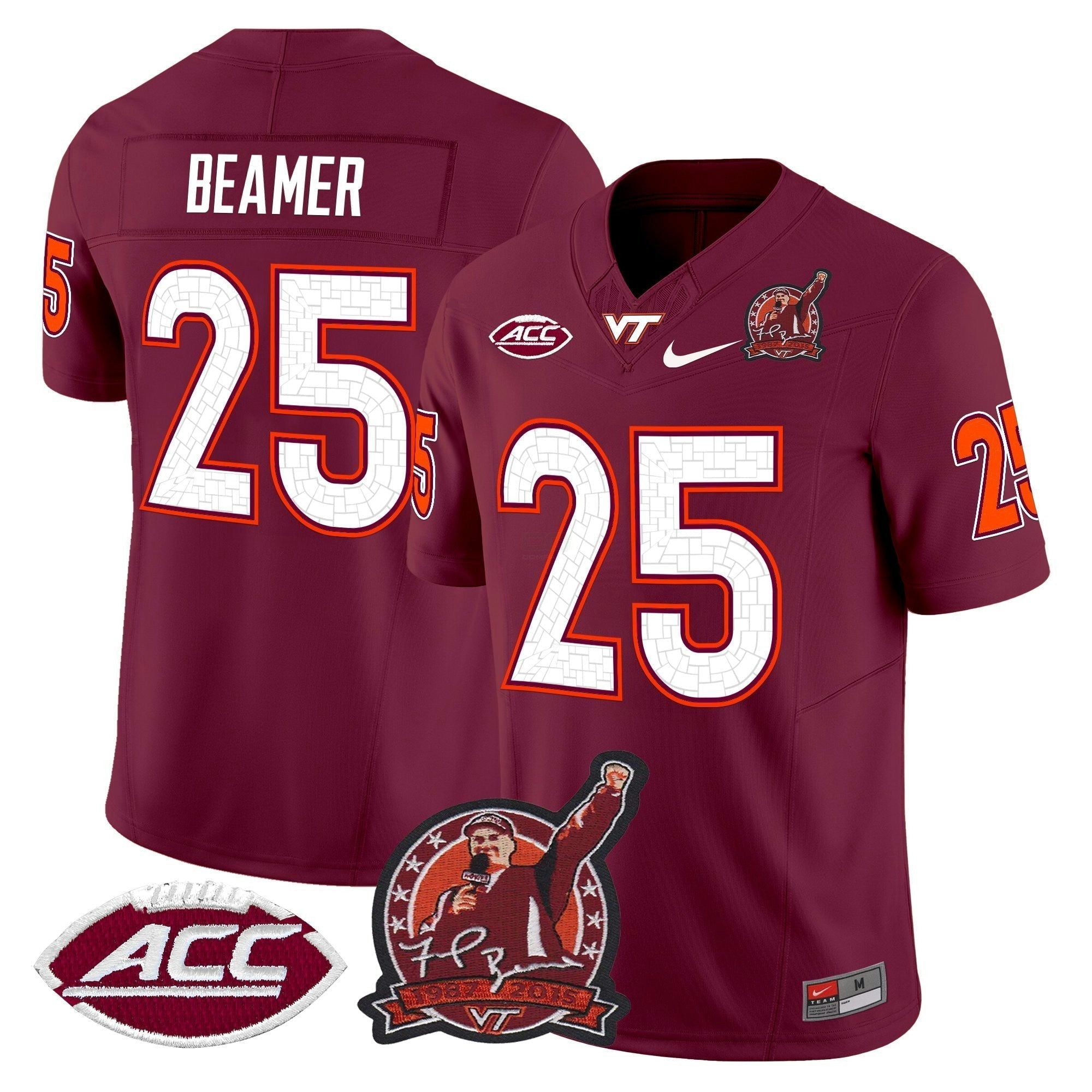 Camisa NCAA Coach Frank Beamer Patch 2025 Vapor Limited Jersey