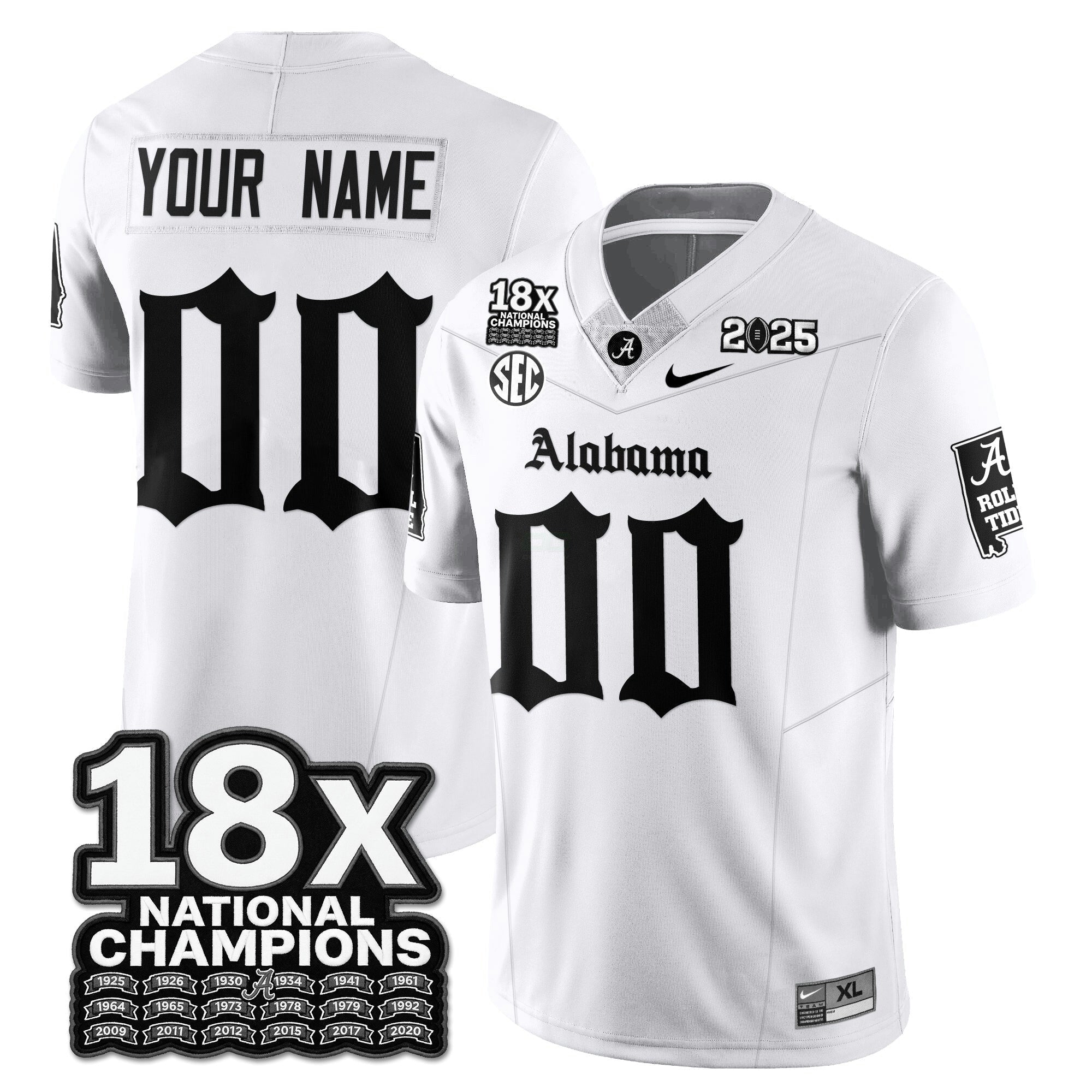 Camisa NCAA Custom 18x-Time National Champions Gothic Vapor Limited Jersey