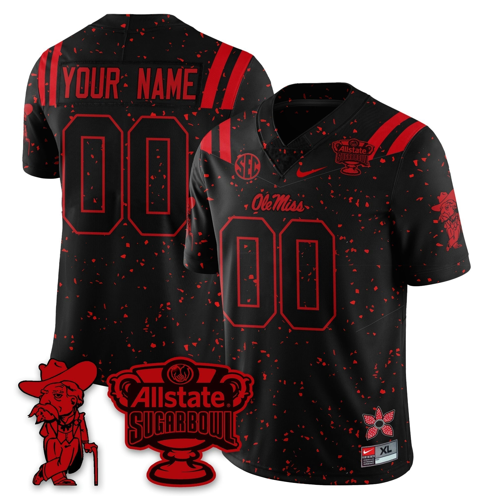 Camisa NCAA Custom 2025 Sugar Bowl 'Stranger Things Edition' Vapor Limited Jersey