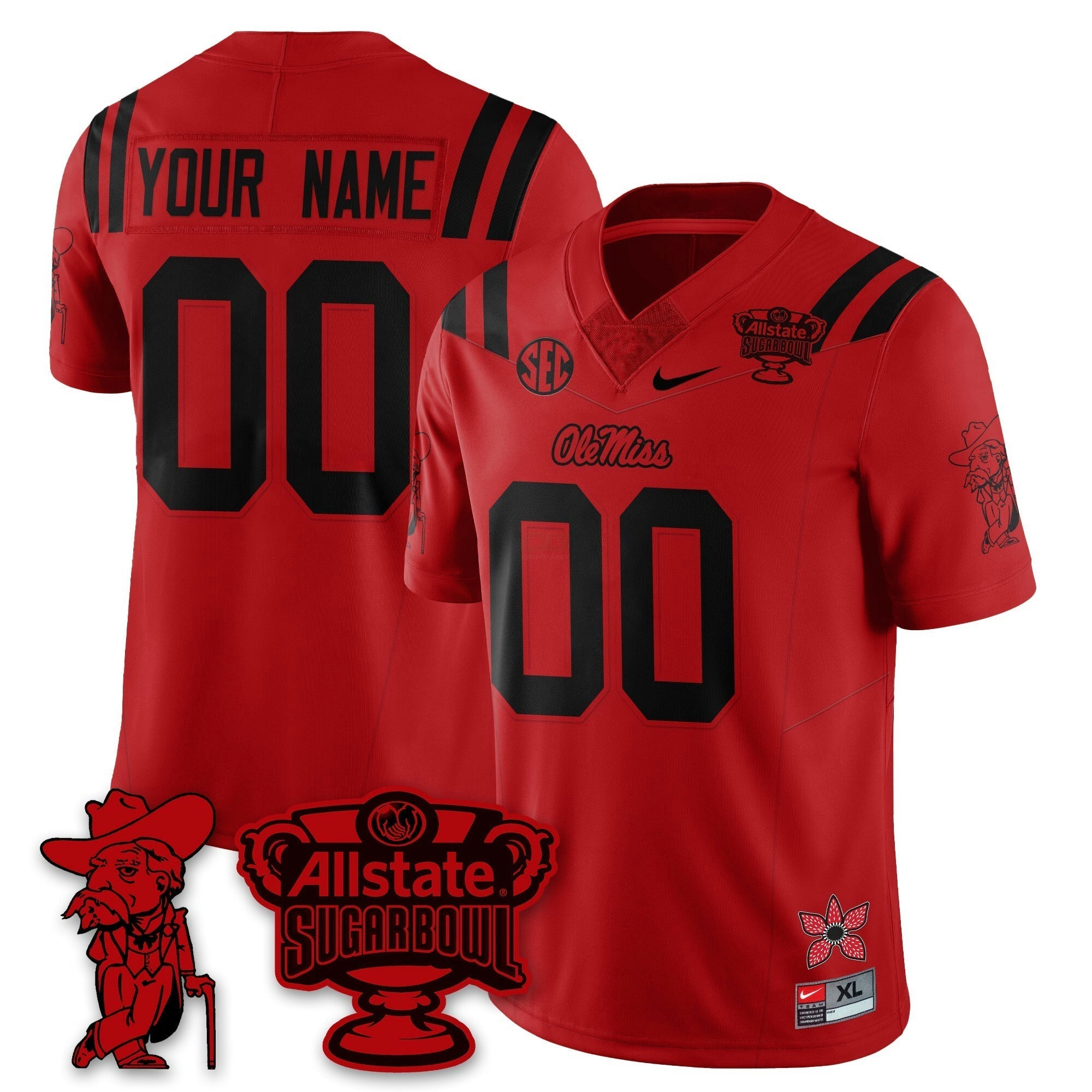 Camisa NCAA Custom 2025 Sugar Bowl 'Stranger Things Edition' Vapor Limited Jersey