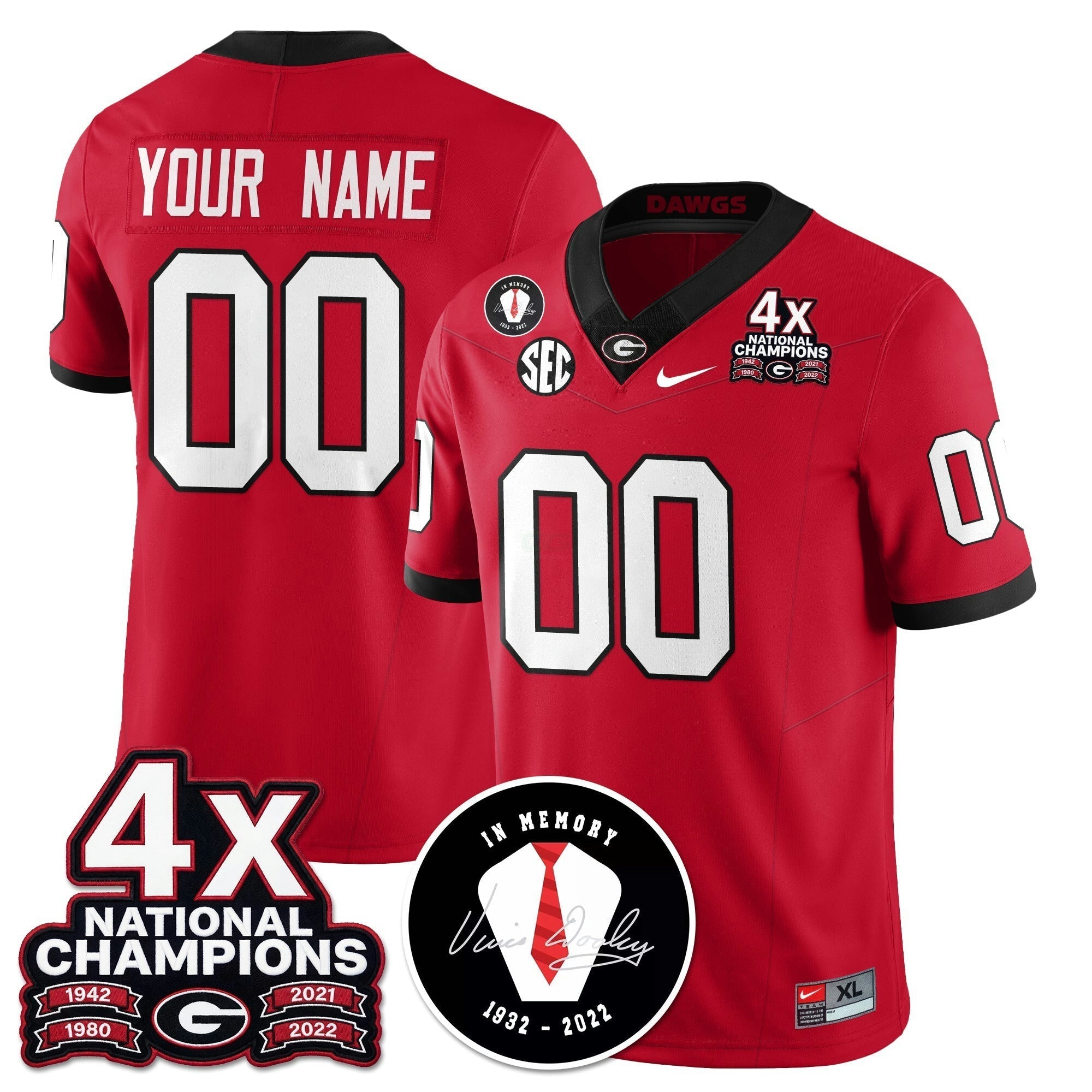 Camisa NCAA Custom 4x-Time National Champions Vapor Limited Jersey