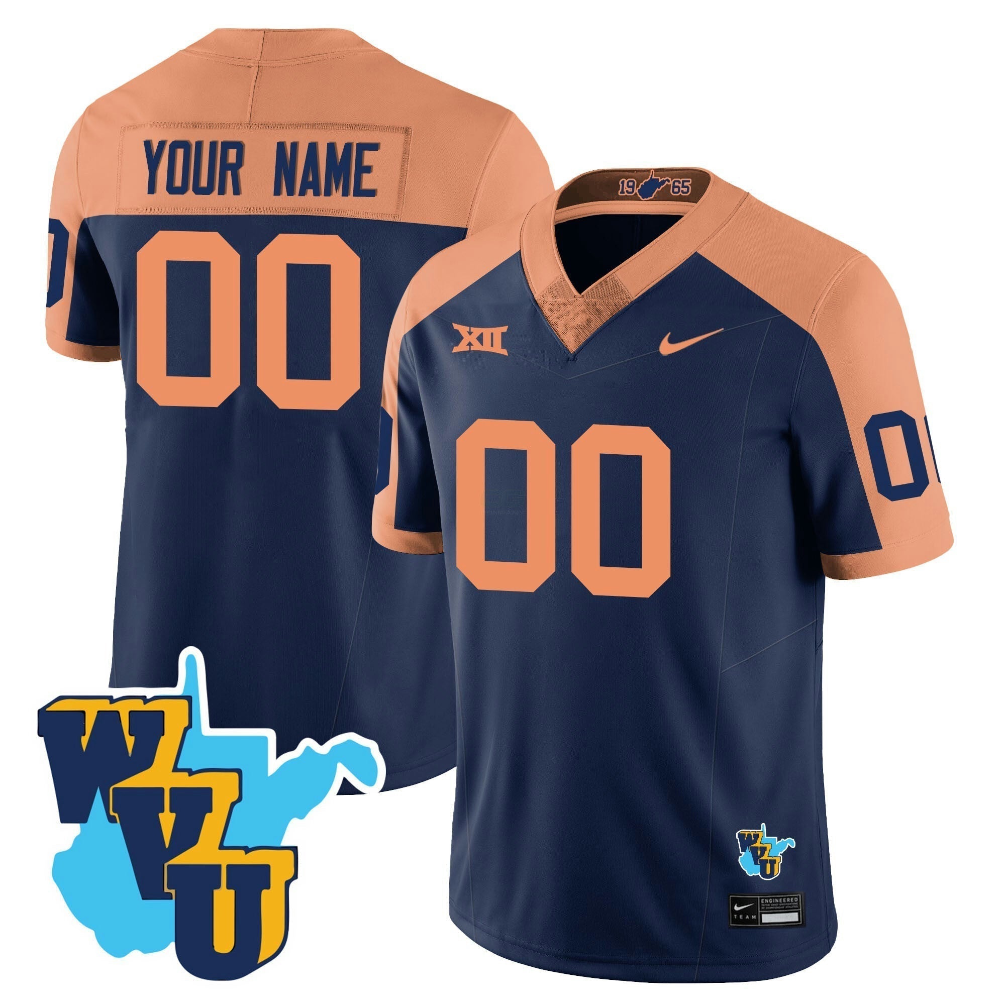Camisa NCAA Custom Name/Gender 1965-2025 Throwback Jersey