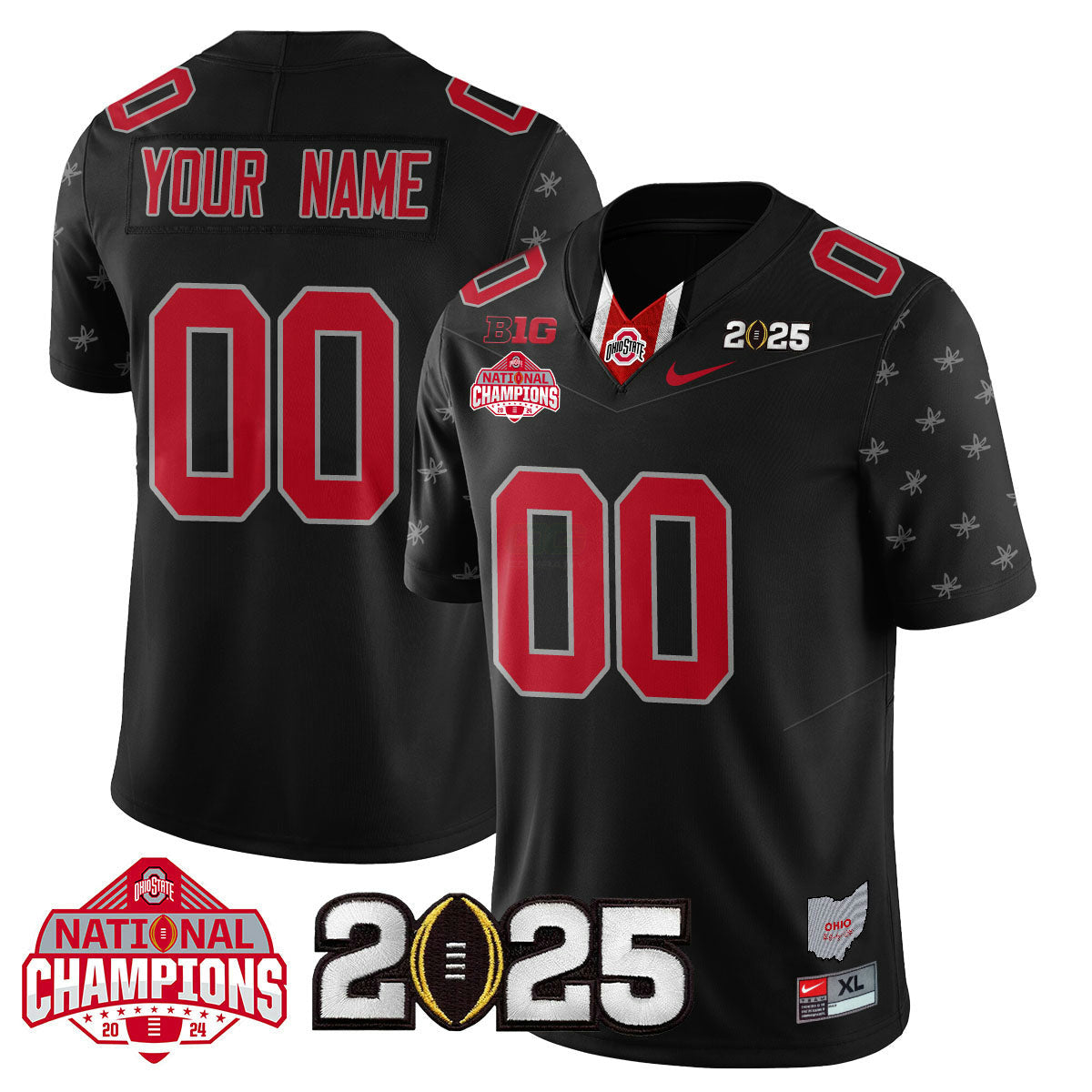 Camisa NCAA Custom Name/Gender 'Heritage Stripe' 2025 College Football Playoff Patch - National Champions Jersey N19