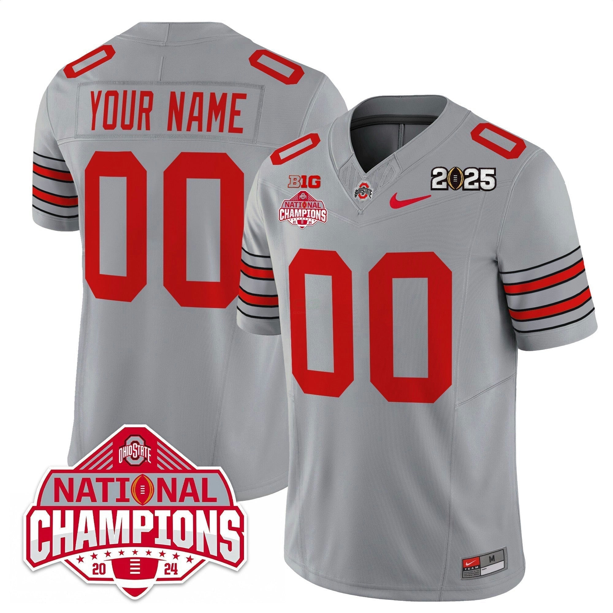 Camisa NCAA Custom Name/Gender 'Heritage Stripe' 2025 College Football Playoff Patch - National Champions Jersey N19