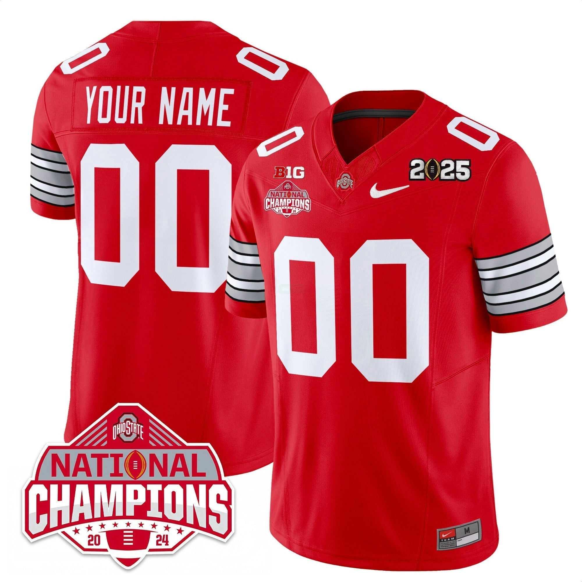 Camisa NCAA Custom Name/Gender 'Heritage Stripe' 2025 College Football Playoff Patch - National Champions Jersey N19