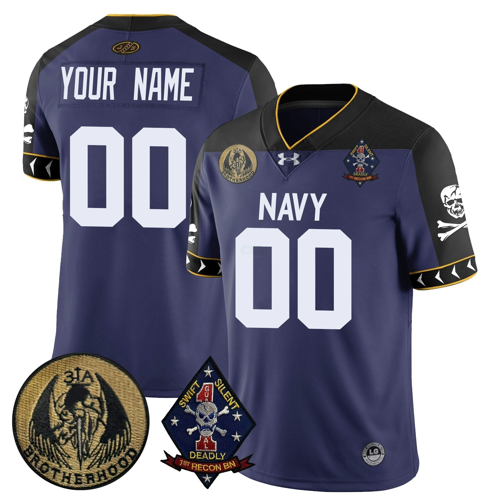 Camisa NCAA Custom Name/Gender Lacrosse Jolly Rogers Vapor Limited Jersey