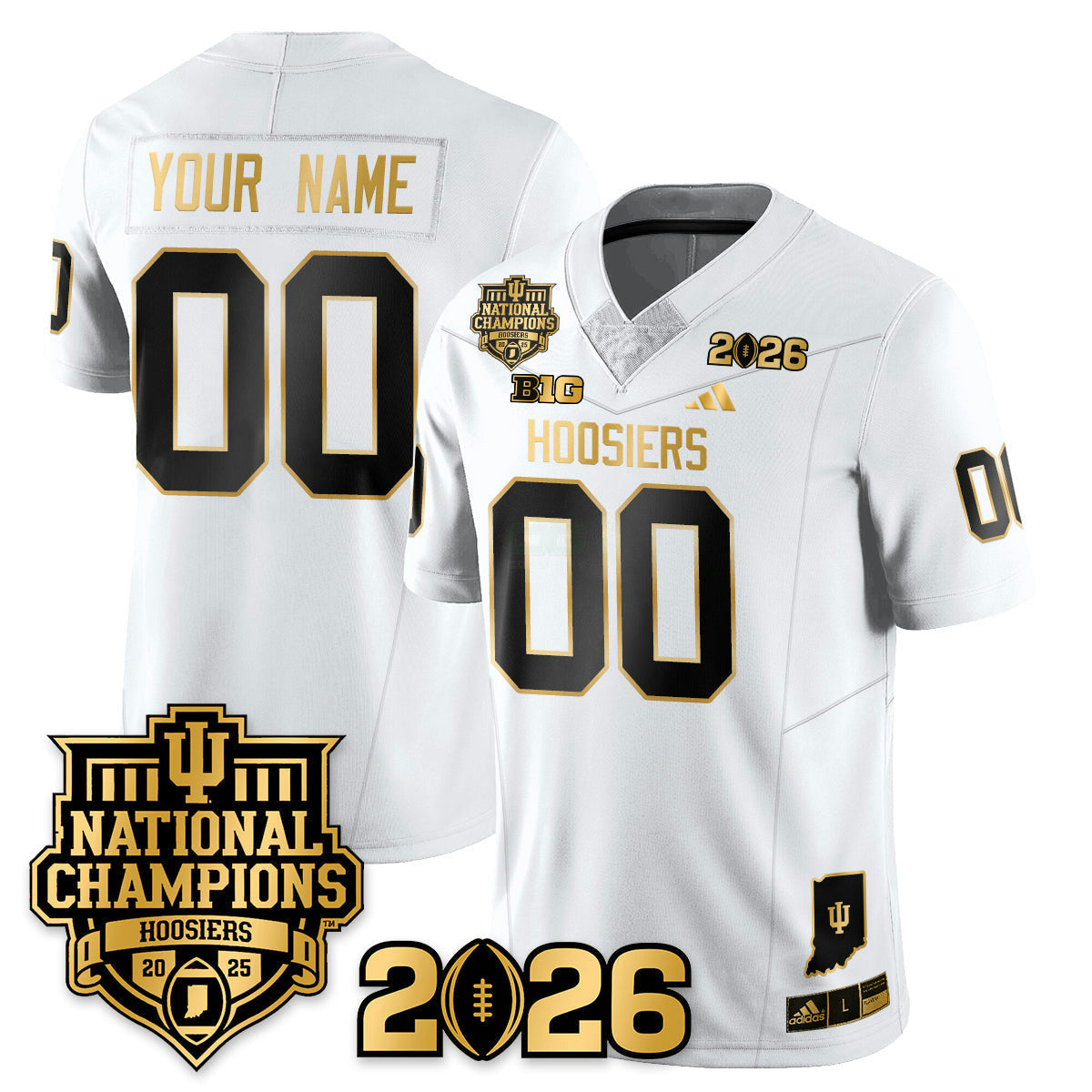 Camisa NCAA Custom Vapor Limited Football Gold Jersey - 2025 National Champions