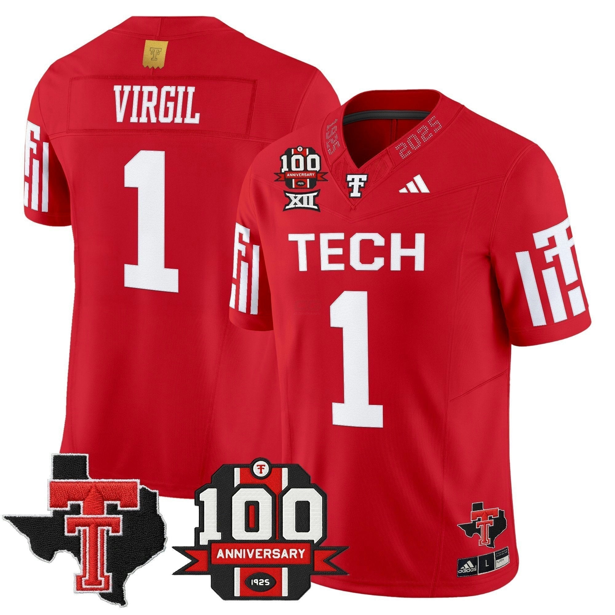 Camisa NCAA Football 2025 Vapor Limited Jersey - 100th Anniversary & Texas Patch N1