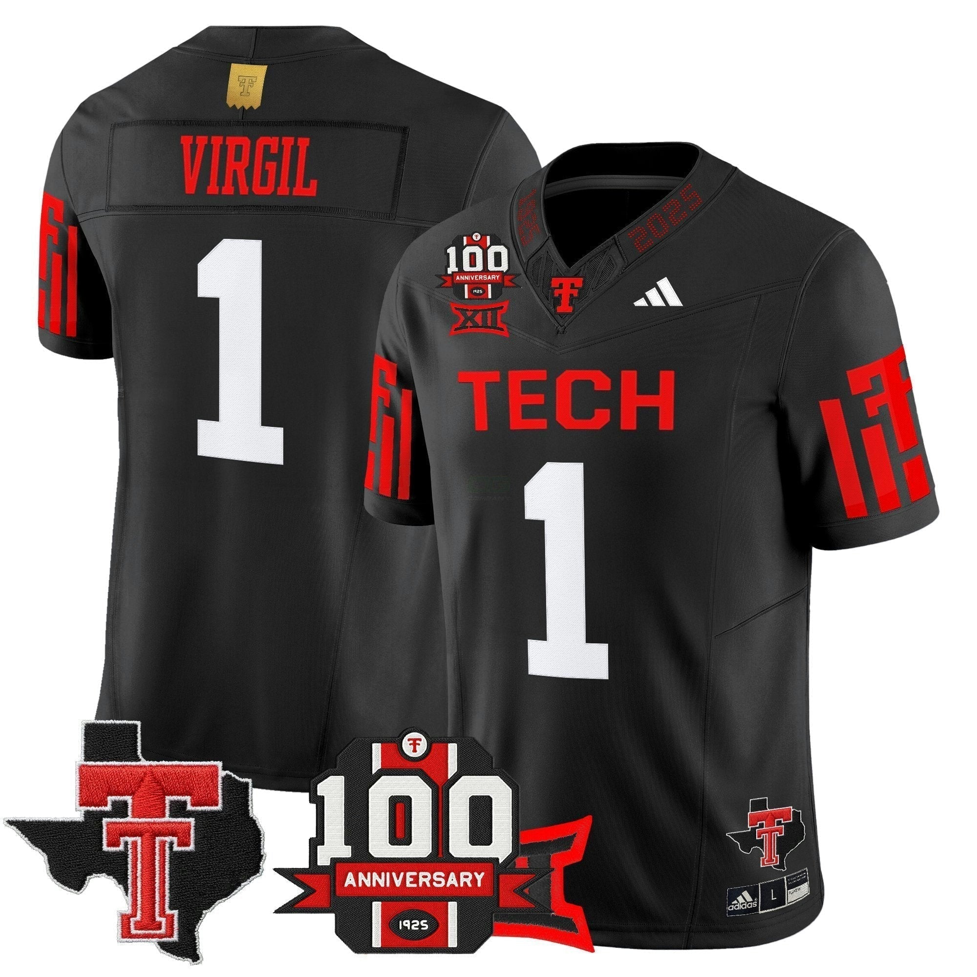 Camisa NCAA Football 2025 Vapor Limited Jersey - 100th Anniversary & Texas Patch N1