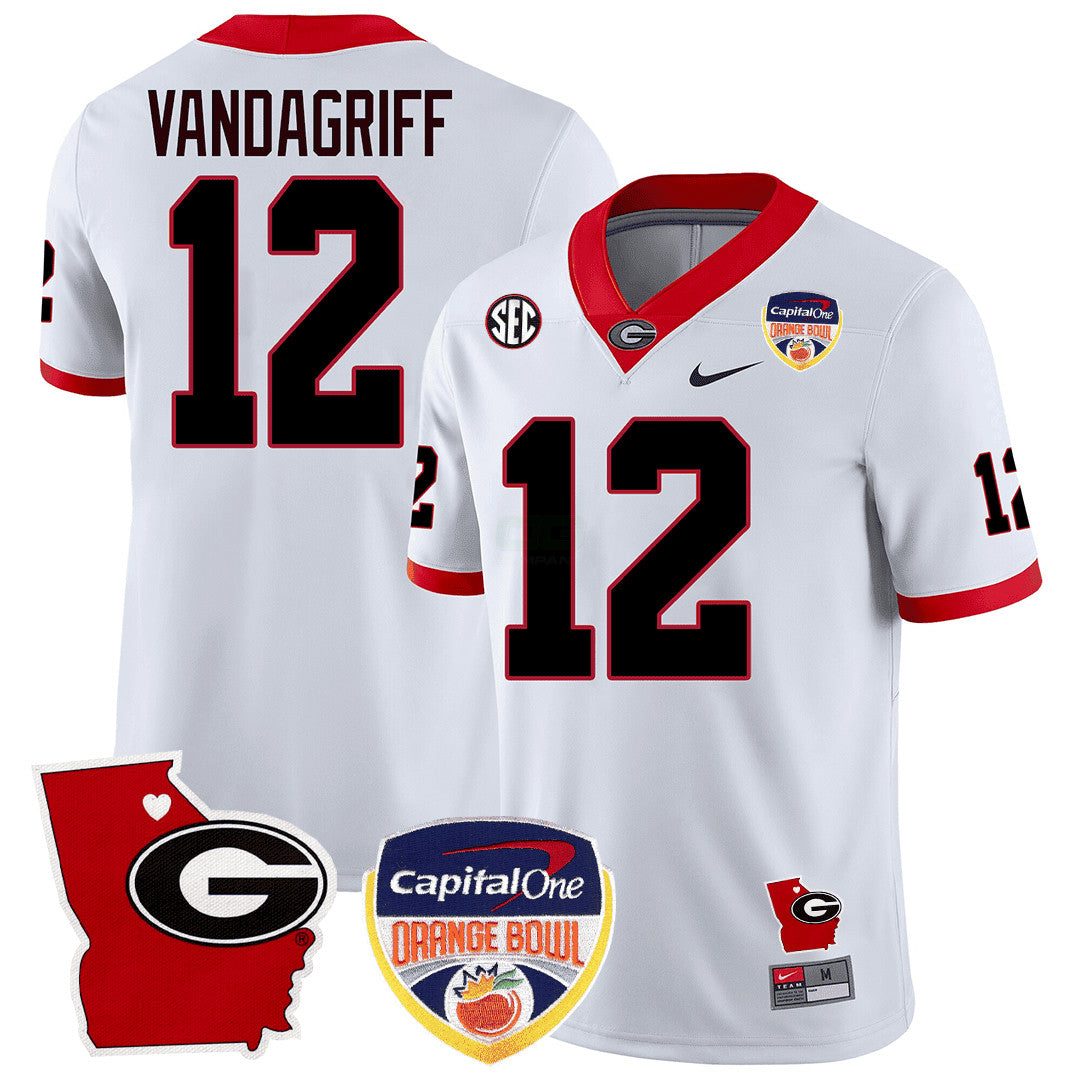 Camisa NCAA Georgia State Map & Laranja Bowl Patch Jersey