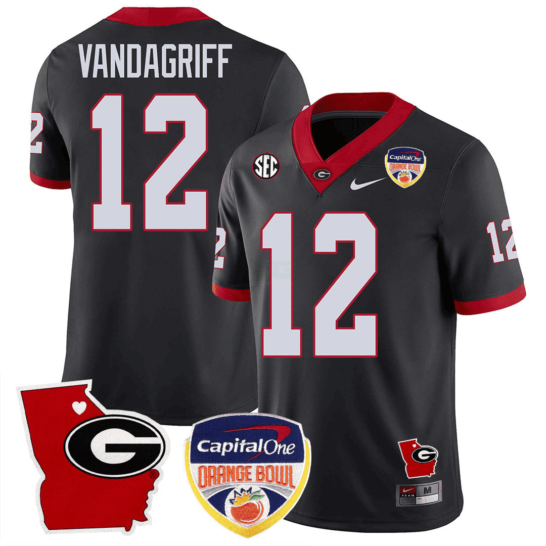 Camisa NCAA Georgia State Map & Laranja Bowl Patch Jersey