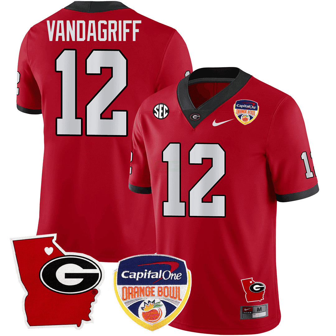 Camisa NCAA Georgia State Map & Laranja Bowl Patch Jersey
