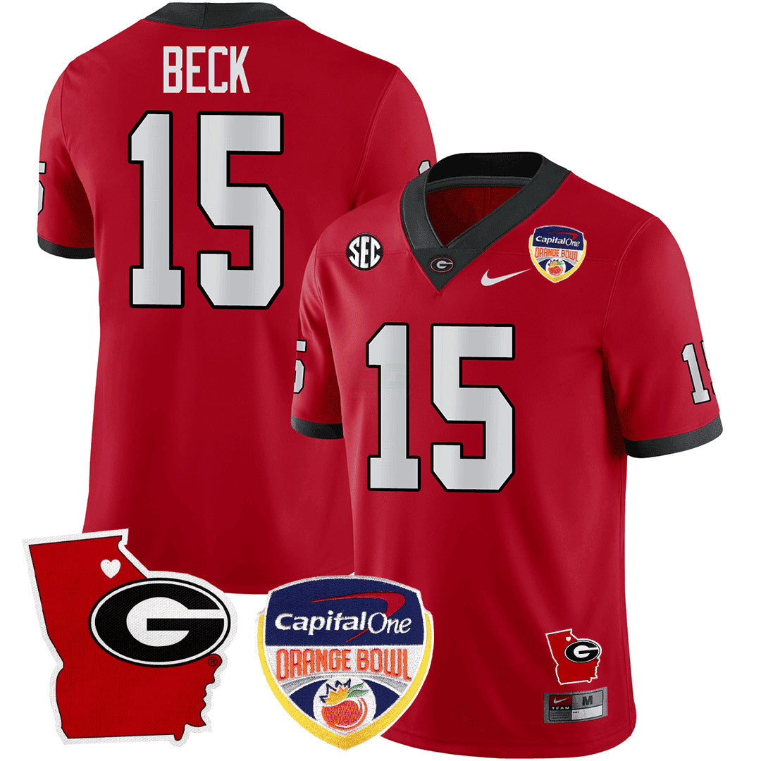 Camisa NCAA Georgia State Map & Laranja Bowl Patch Jersey