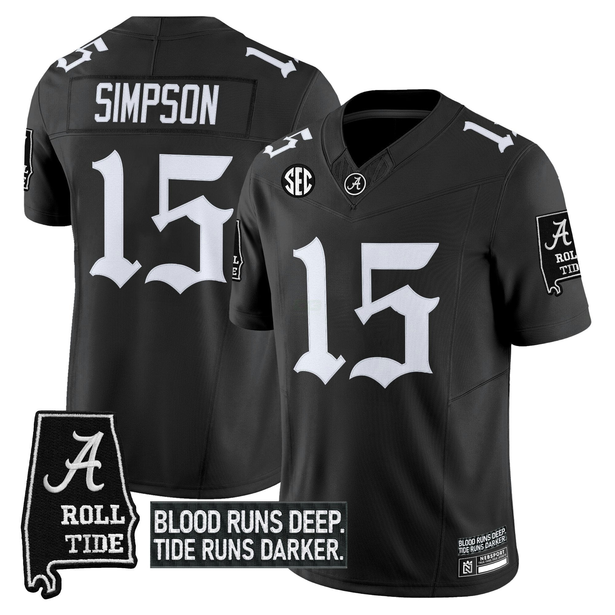 Camisa NCAA 'Gothic Bama Blood Edition' Vapor Limited Jersey