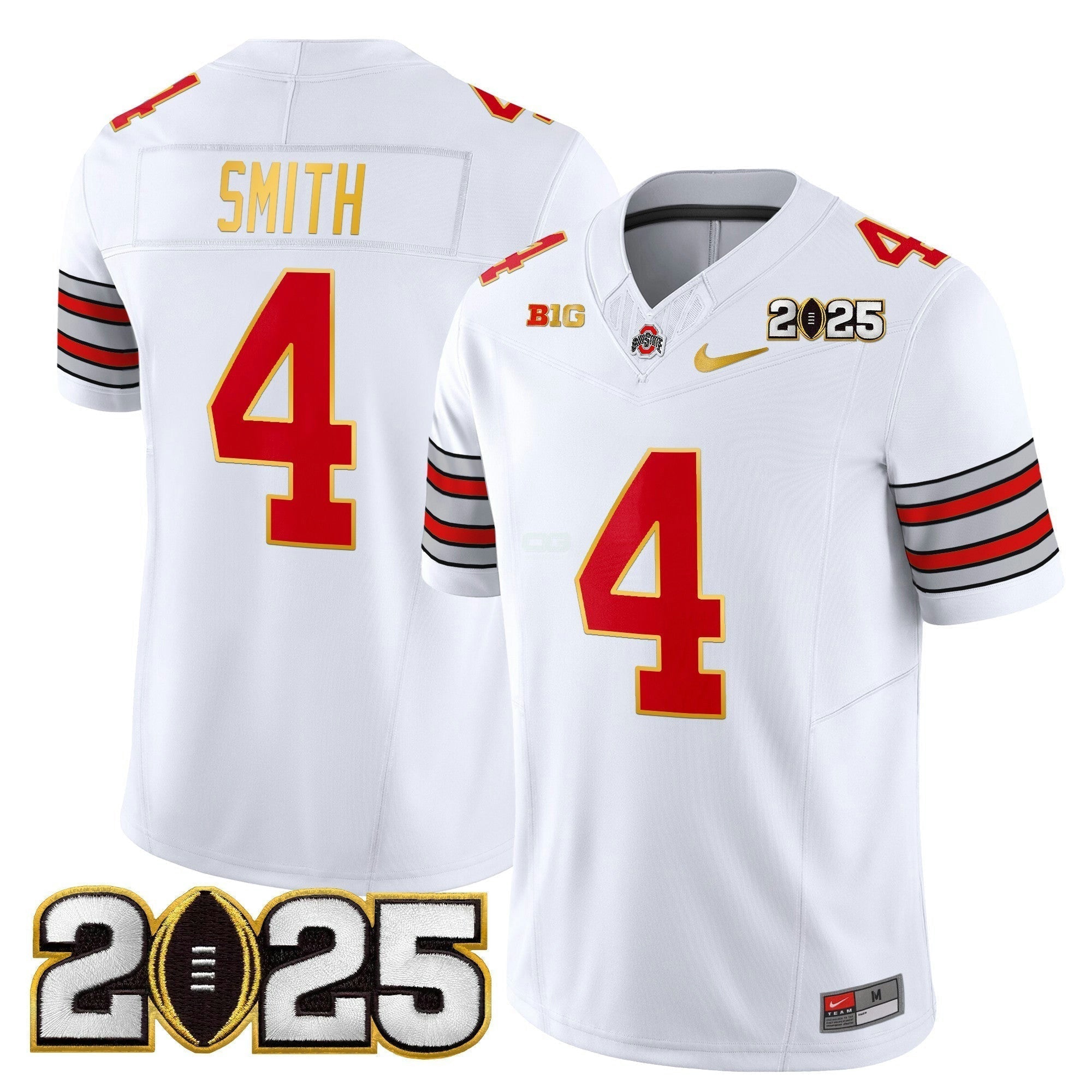 Camisa NCAA 'Heritage Stripe' 2025 College Football Playoff Final Patch Dourada Trim Vapor Limited Jersey
