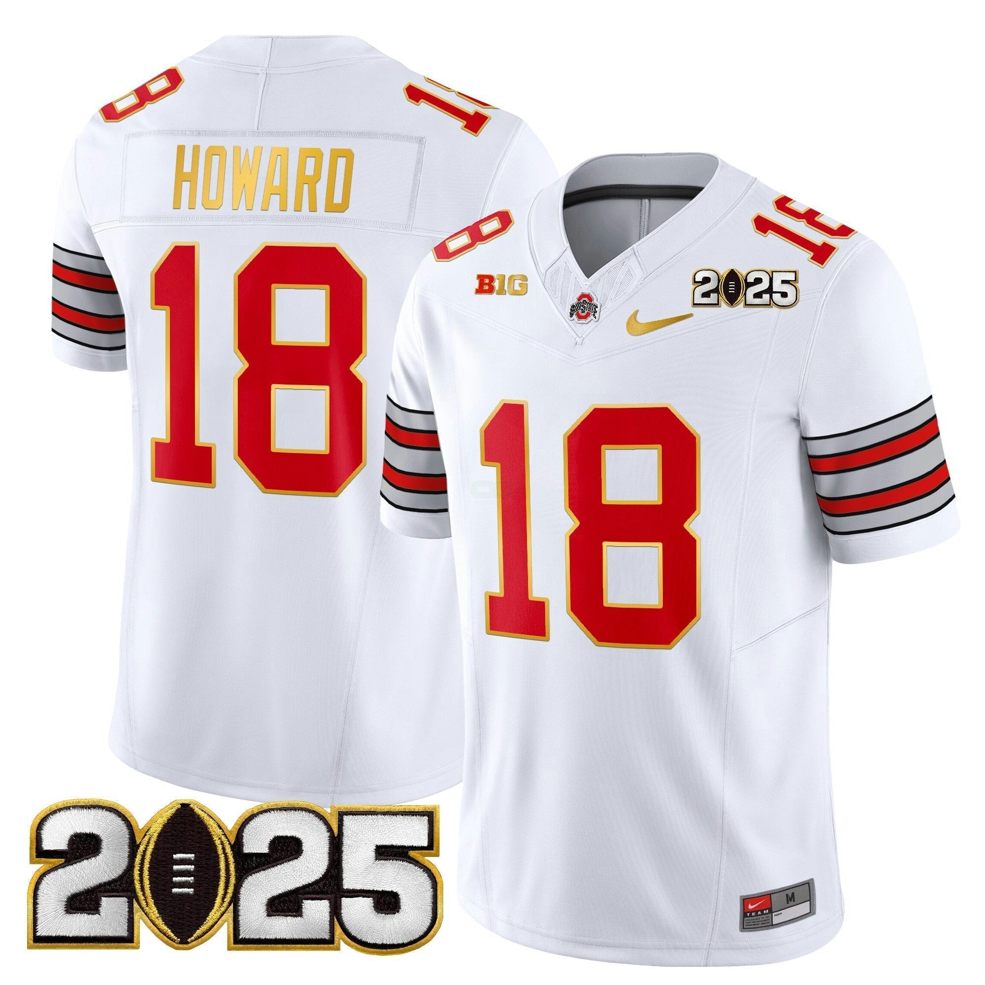Camisa NCAA 'Heritage Stripe' 2025 College Football Playoff Final Patch Dourada Trim Vapor Limited Jersey