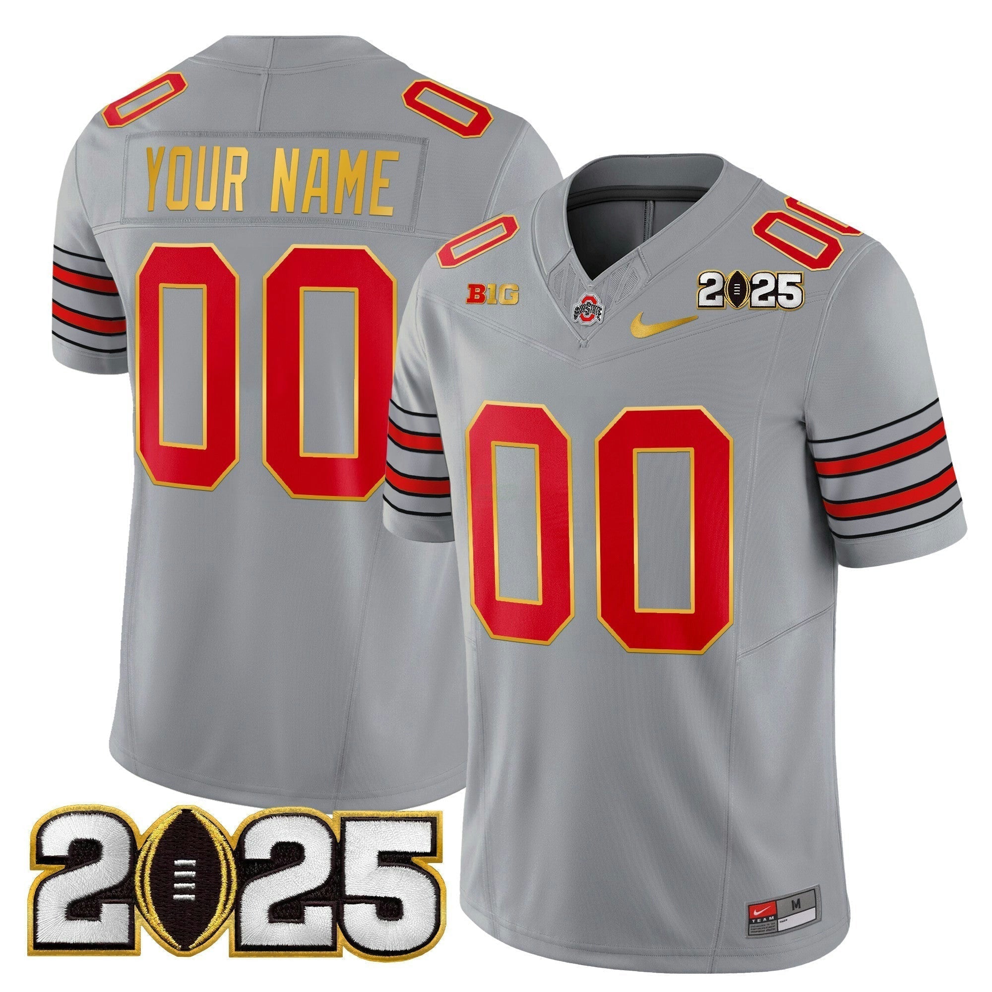 Camisa NCAA 'Heritage Stripe' 2025 College Football Playoff Final Patch Dourada Trim Vapor Limited Jersey