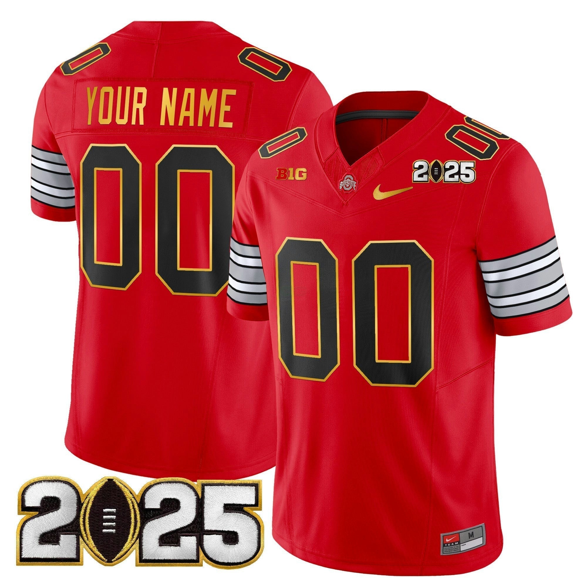 Camisa NCAA 'Heritage Stripe' 2025 College Football Playoff Final Patch Dourada Trim Vapor Limited Jersey