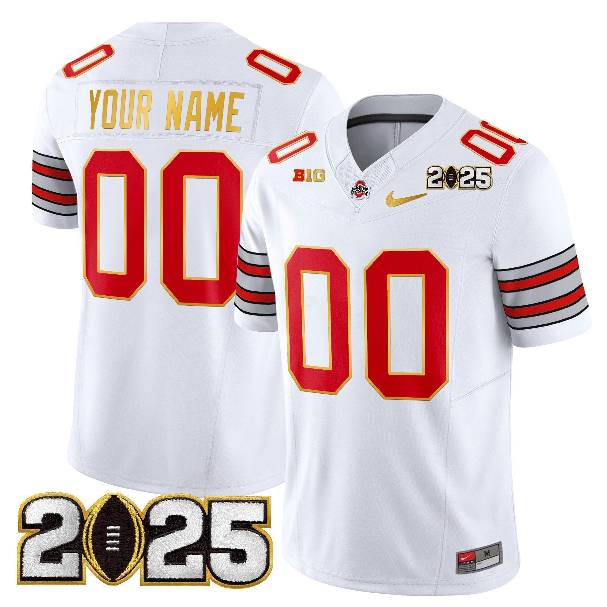 Camisa NCAA 'Heritage Stripe' 2025 College Football Playoff Final Patch Dourada Trim Vapor Limited Jersey