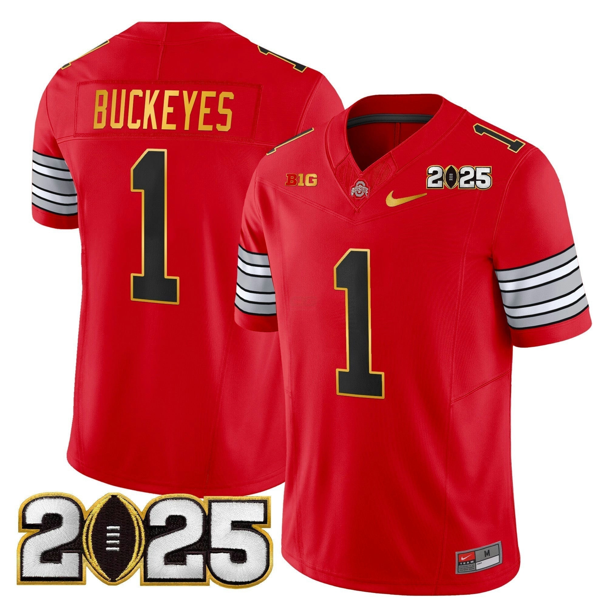 Camisa NCAA 'Heritage Stripe' 2025 College Football Playoff Final Patch Dourada Trim Vapor Limited Jersey
