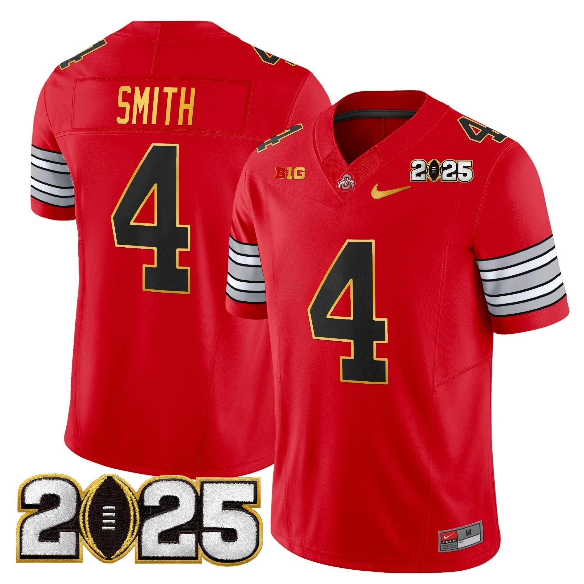 Camisa NCAA 'Heritage Stripe' 2025 College Football Playoff Final Patch Dourada Trim Vapor Limited Jersey