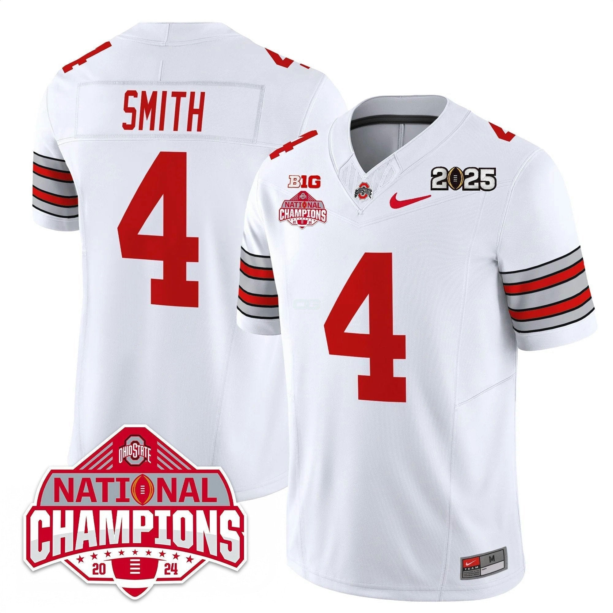Camisa NCAA 'Heritage Stripe' 2025 College Football Playoff Patch - National Champions Dourada Jersey