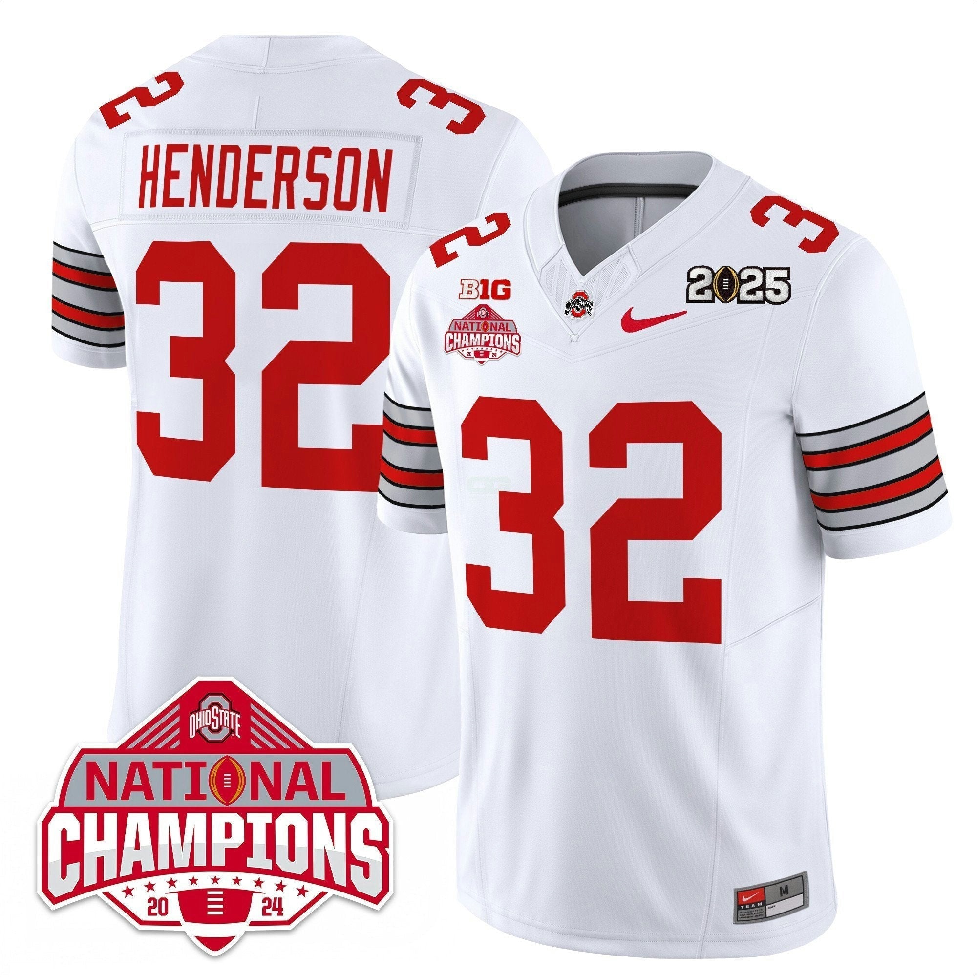 Camisa NCAA 'Heritage Stripe' 2025 College Football Playoff Patch - National Champions Dourada Jersey