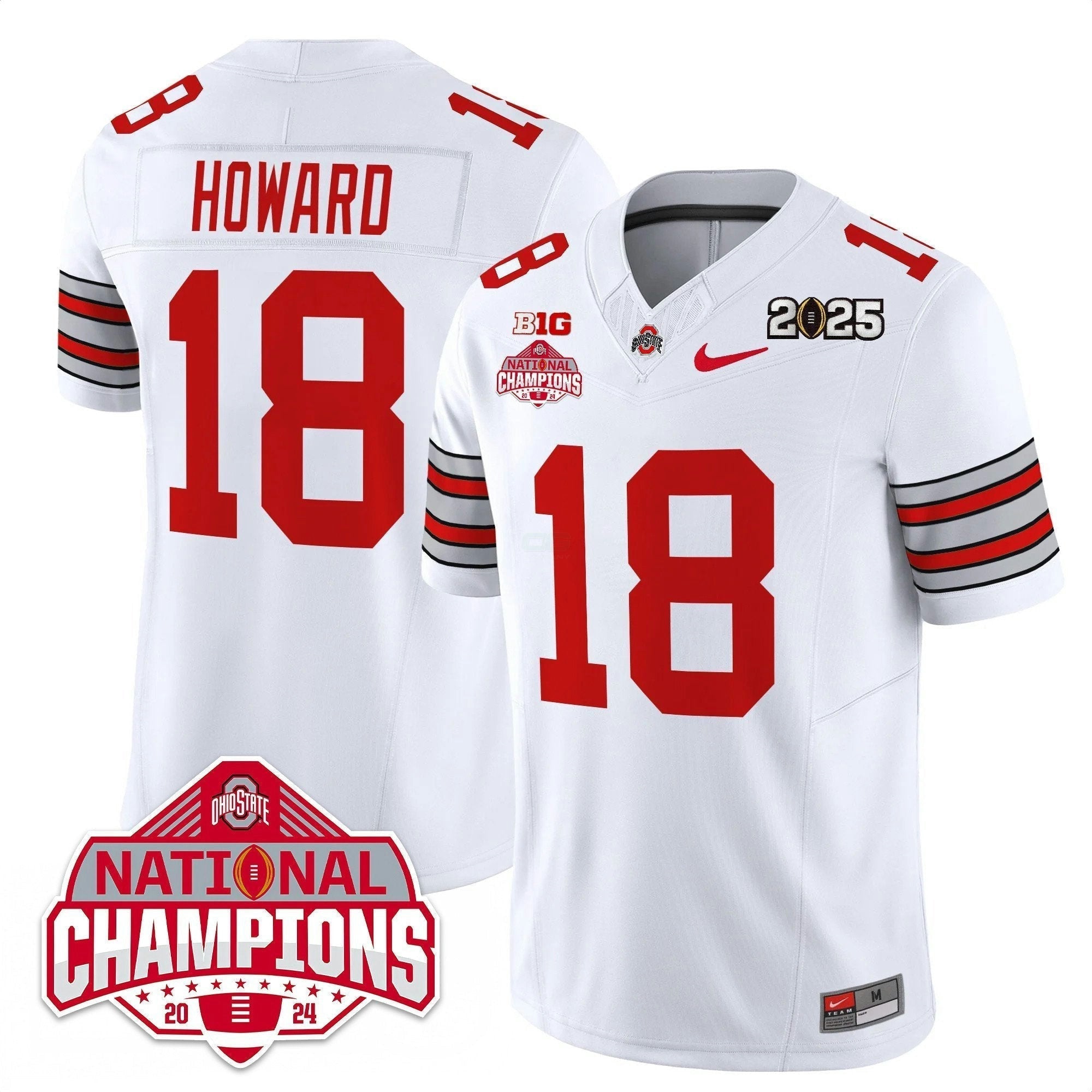 Camisa NCAA 'Heritage Stripe' 2025 College Football Playoff Patch - National Champions Dourada Jersey