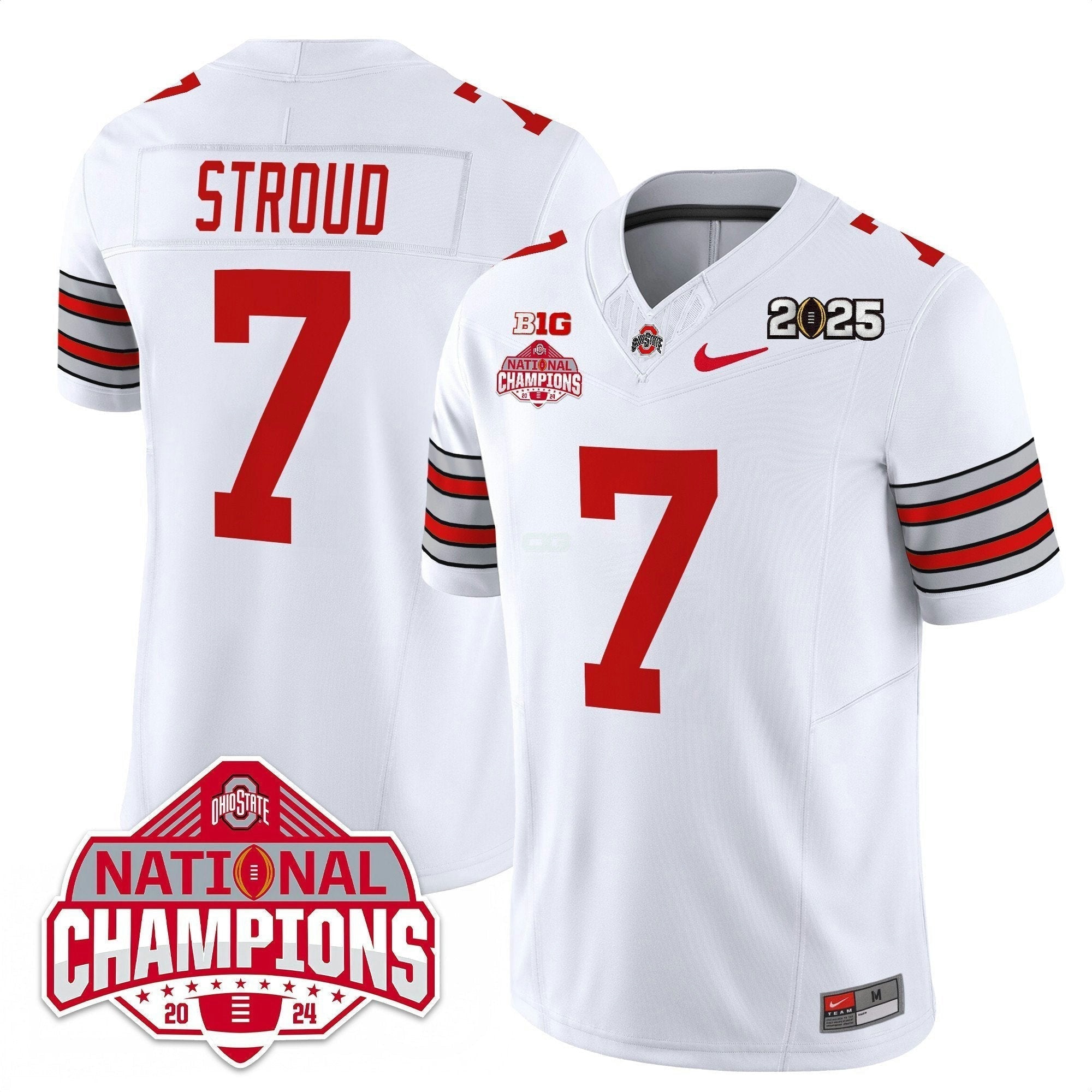 Camisa NCAA 'Heritage Stripe' 2025 College Football Playoff Patch - National Champions Jersey