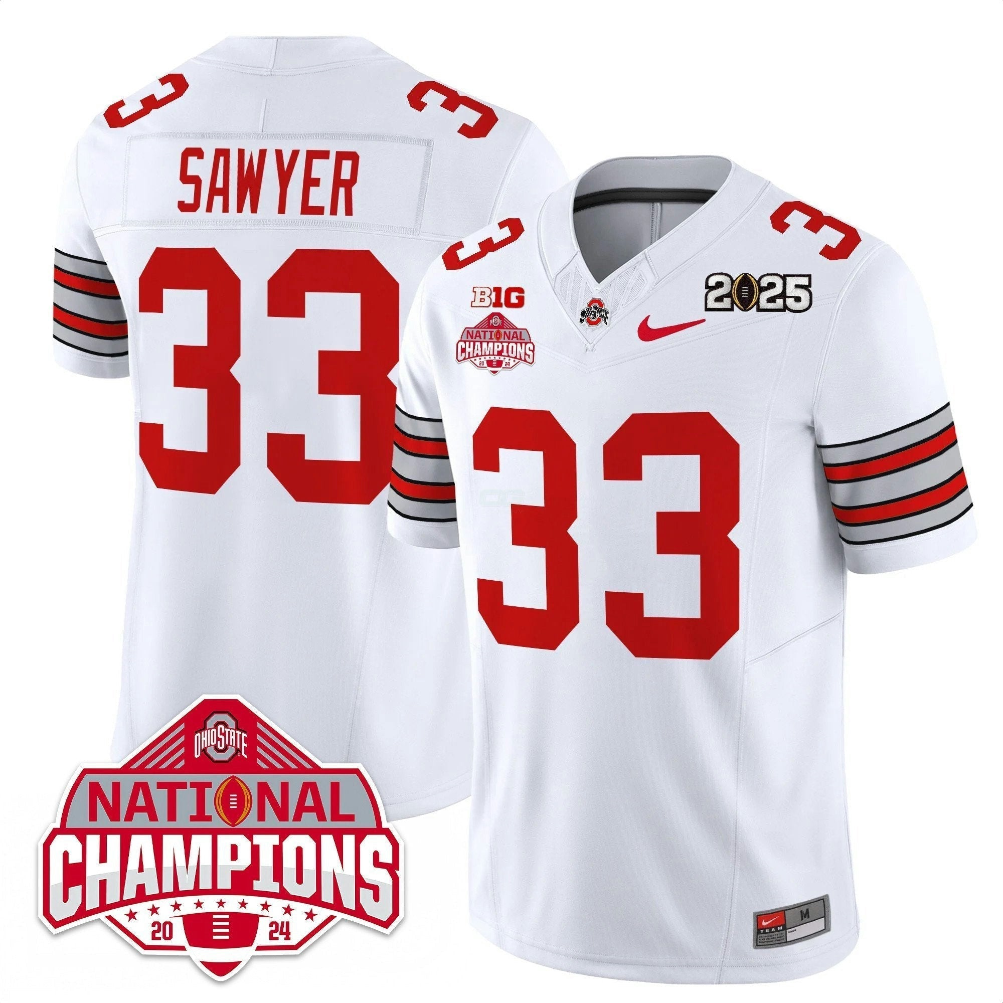 Camisa NCAA 'Heritage Stripe' 2025 College Football Playoff Patch - National Champions Dourada Jersey