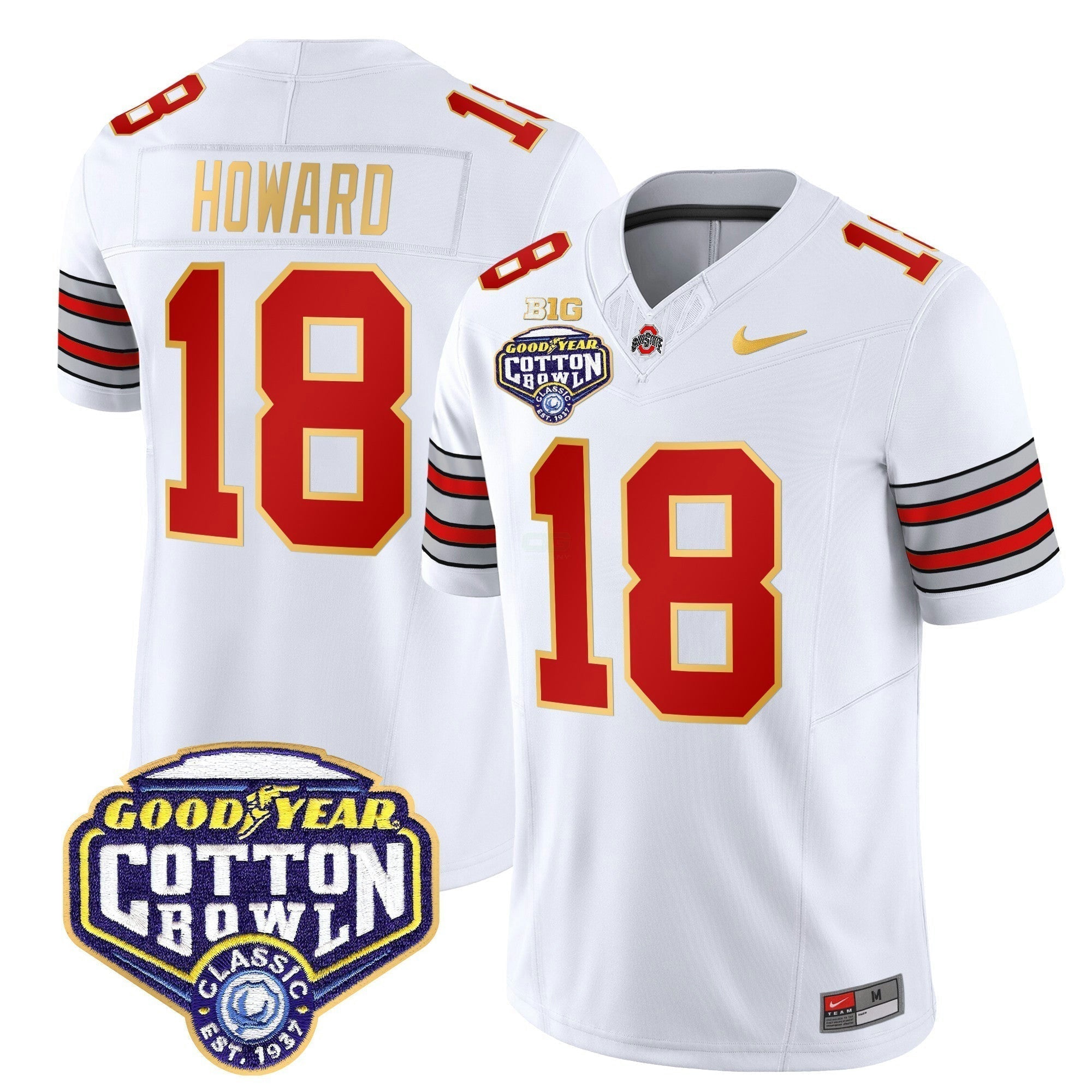 Camisa NCAA 'Heritage Stripe' Cotton Bowl Patch Dourada Trim Vapor Limited Jersey