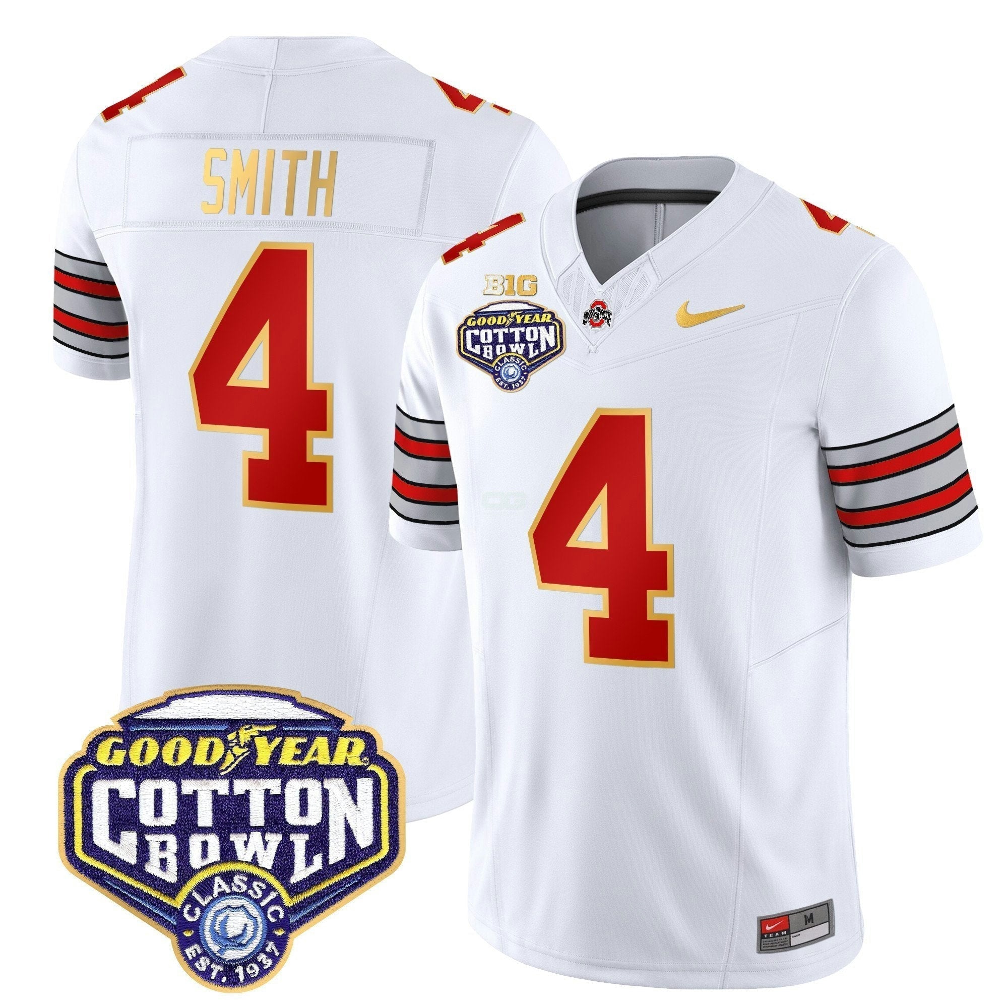 Camisa NCAA 'Heritage Stripe' Cotton Bowl Patch Dourada Trim Vapor Limited Jersey