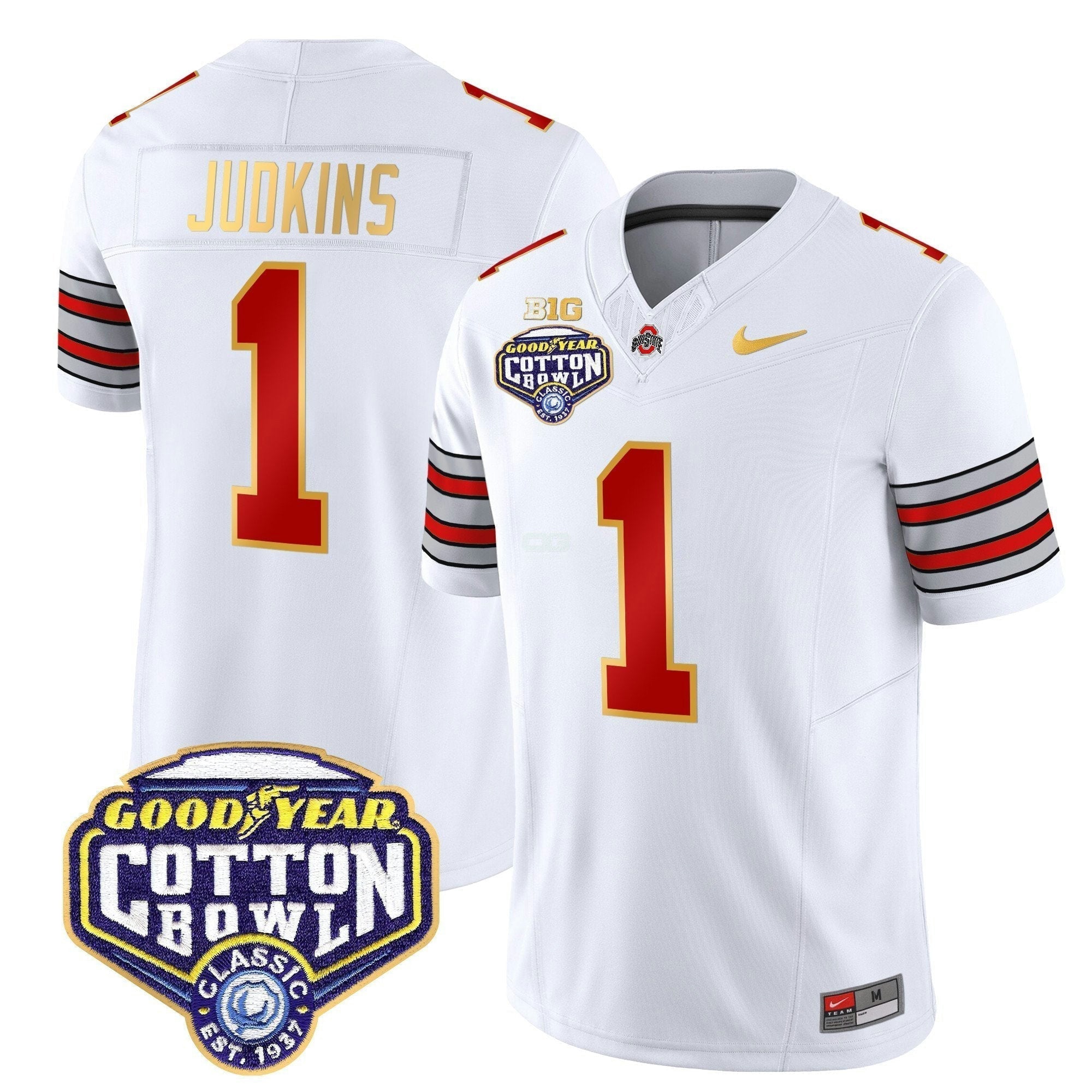 Camisa NCAA 'Heritage Stripe' Cotton Bowl Patch Dourada Trim Vapor Limited Jersey