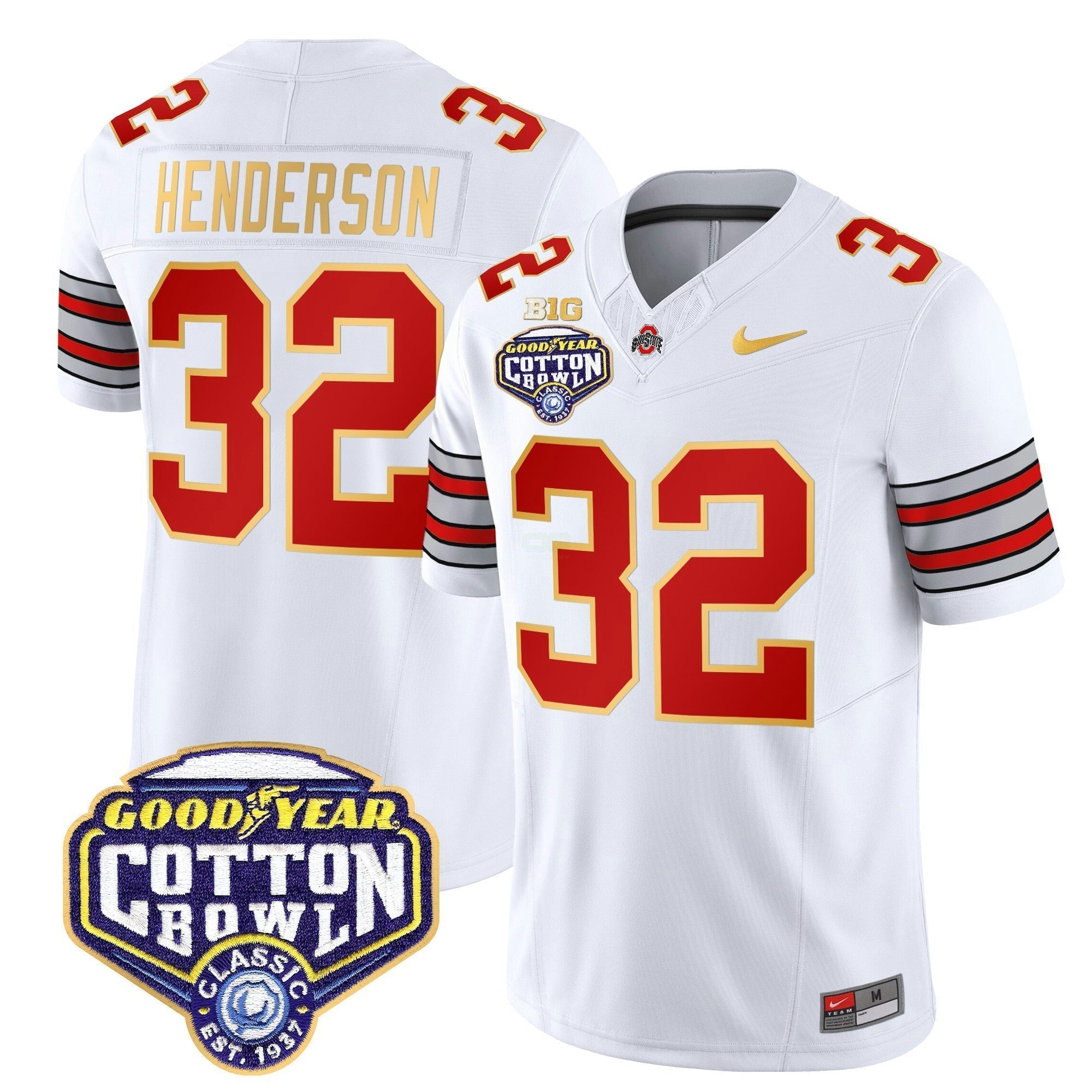 Camisa NCAA 'Heritage Stripe' Cotton Bowl Patch Dourada Trim Vapor Limited Jersey