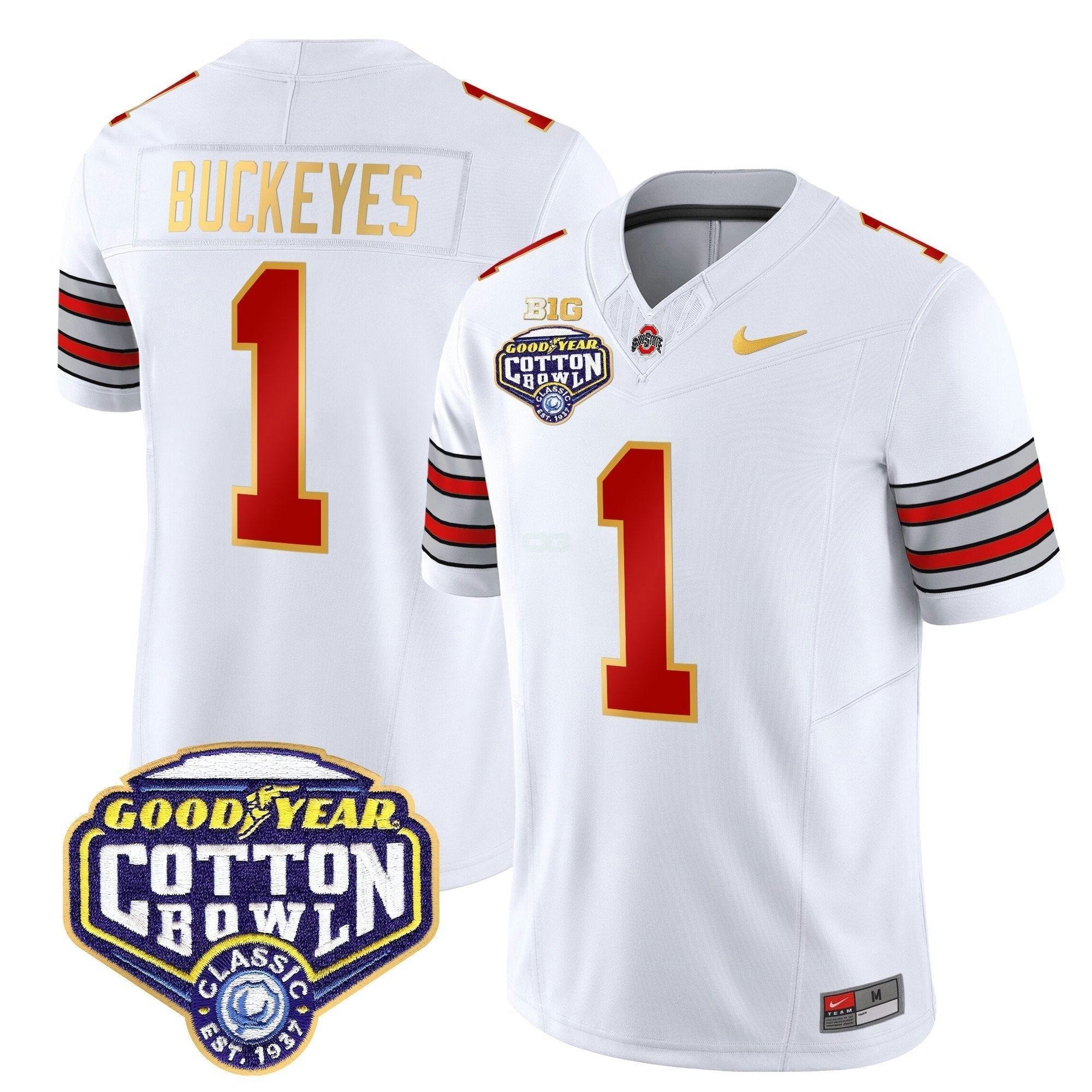 Camisa NCAA 'Heritage Stripe' Cotton Bowl Patch Dourada Trim Vapor Limited Jersey