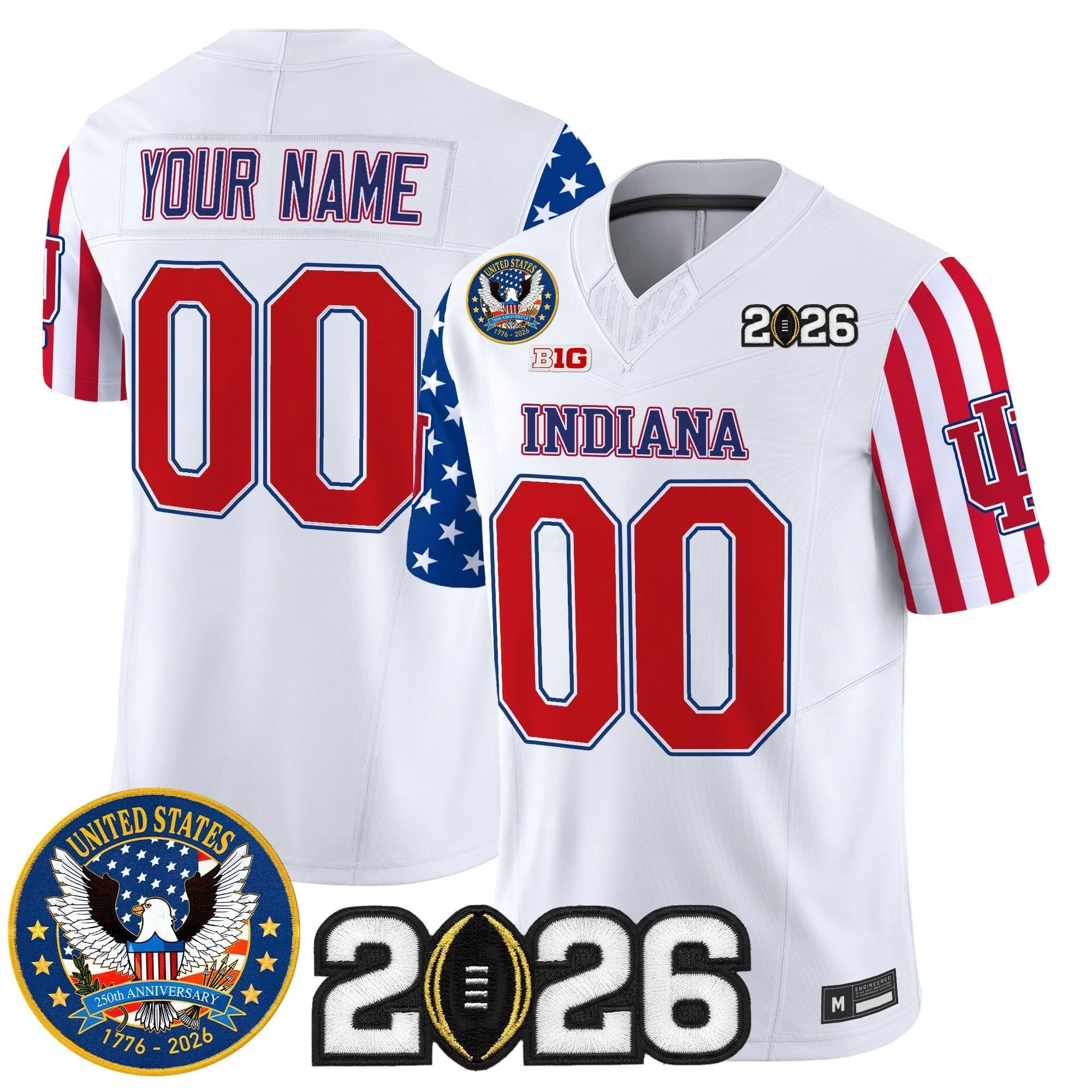Camisa NCAA Ind "America250 Edition" Vapor Limited Jersey - 2026 College Football Playoff Final Patch